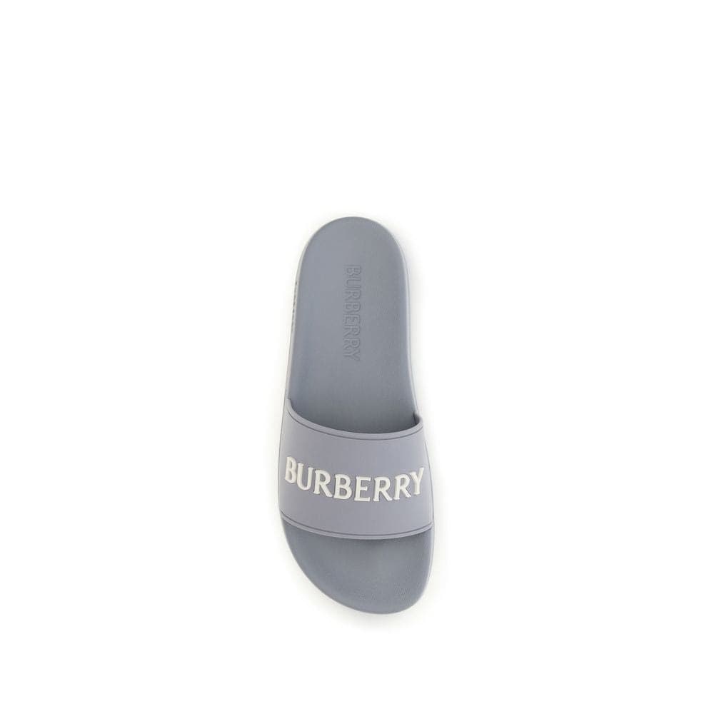 Burberry Gray Rubber Slides - 4