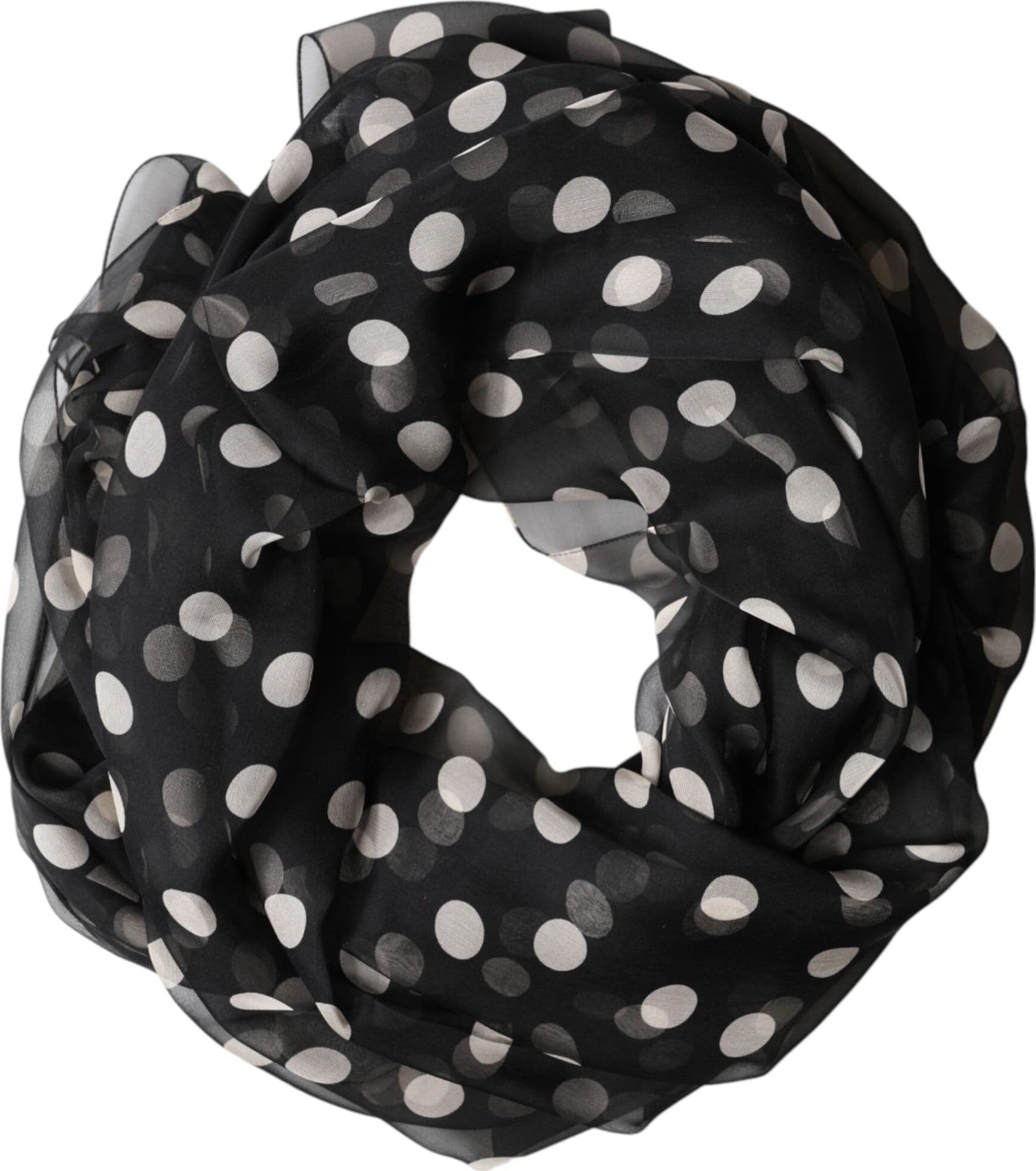 Dolce & Gabbana Black Polka Dot Silk Neck Wrap Shawl 205cm x 137cm Scarf - 2