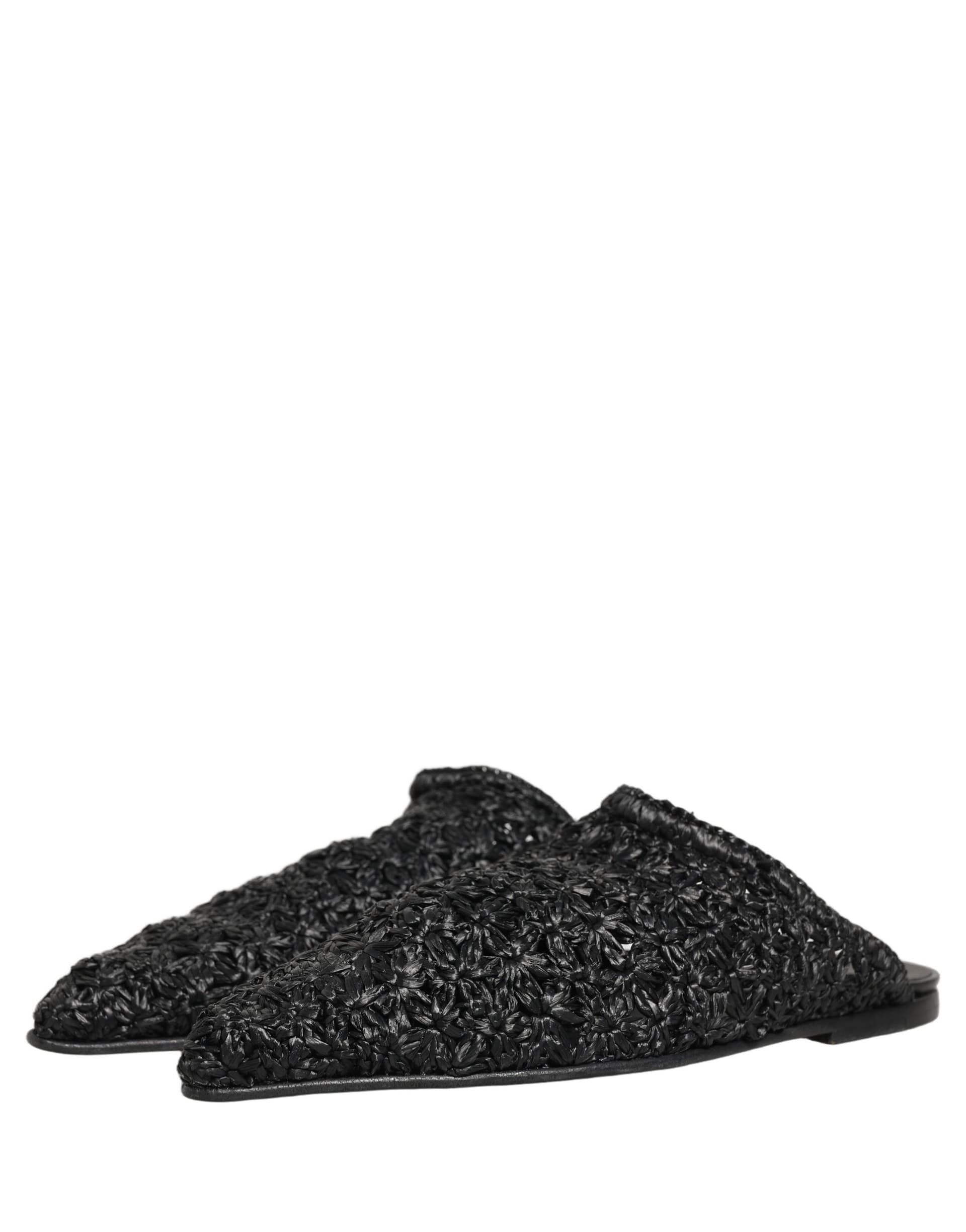 Dolce & Gabbana Black Mules Slides Slippers Men Flats Shoes - 2