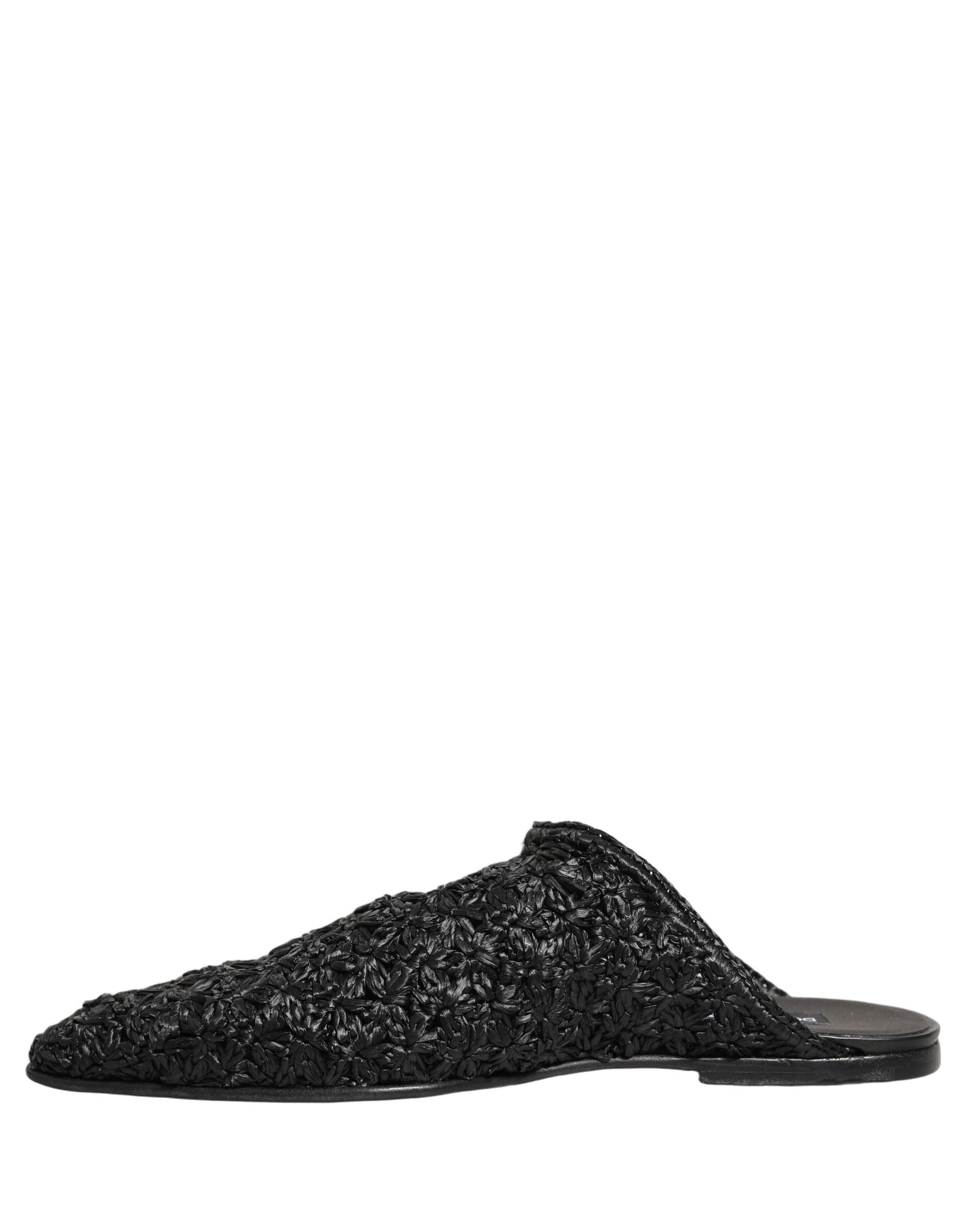 Dolce & Gabbana Black Mules Slides Slippers Men Flats Shoes - 4