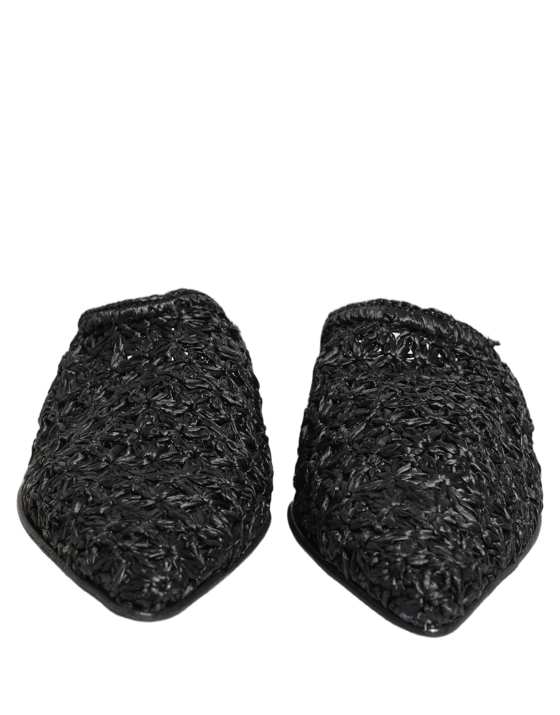 Dolce & Gabbana Black Mules Slides Slippers Men Flats Shoes - 8