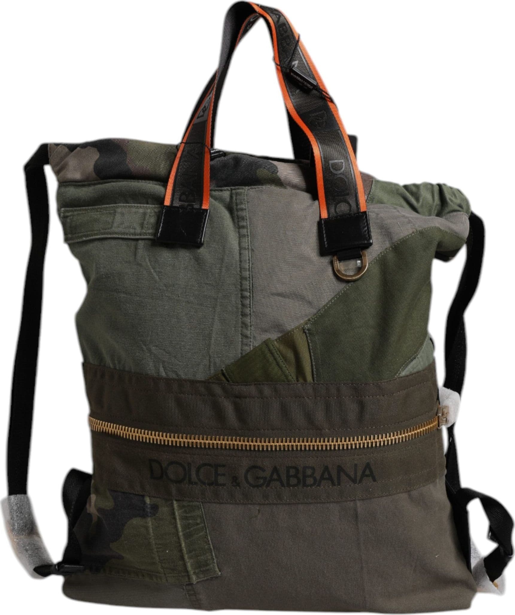 Dolce & Gabbana Military Green Patchwork Rucksack Backpack Bag - 2
