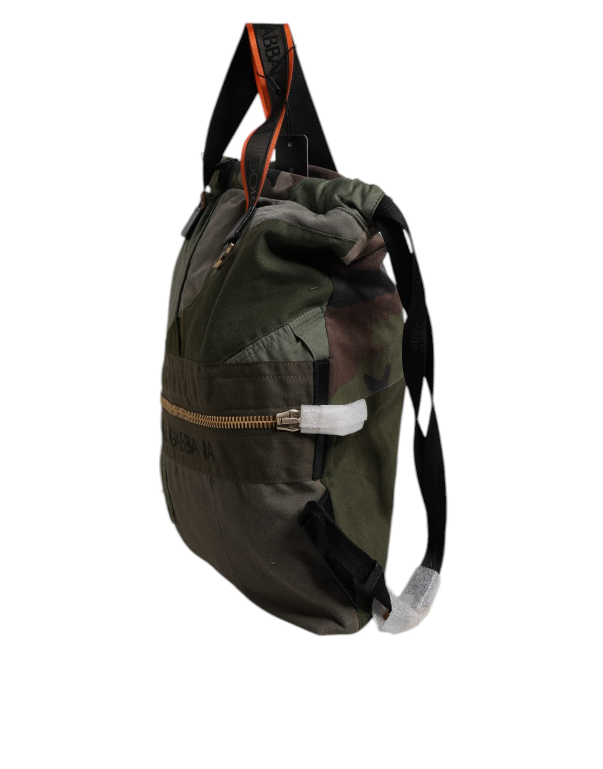 Dolce & Gabbana Military Green Patchwork Rucksack Backpack Bag - 4