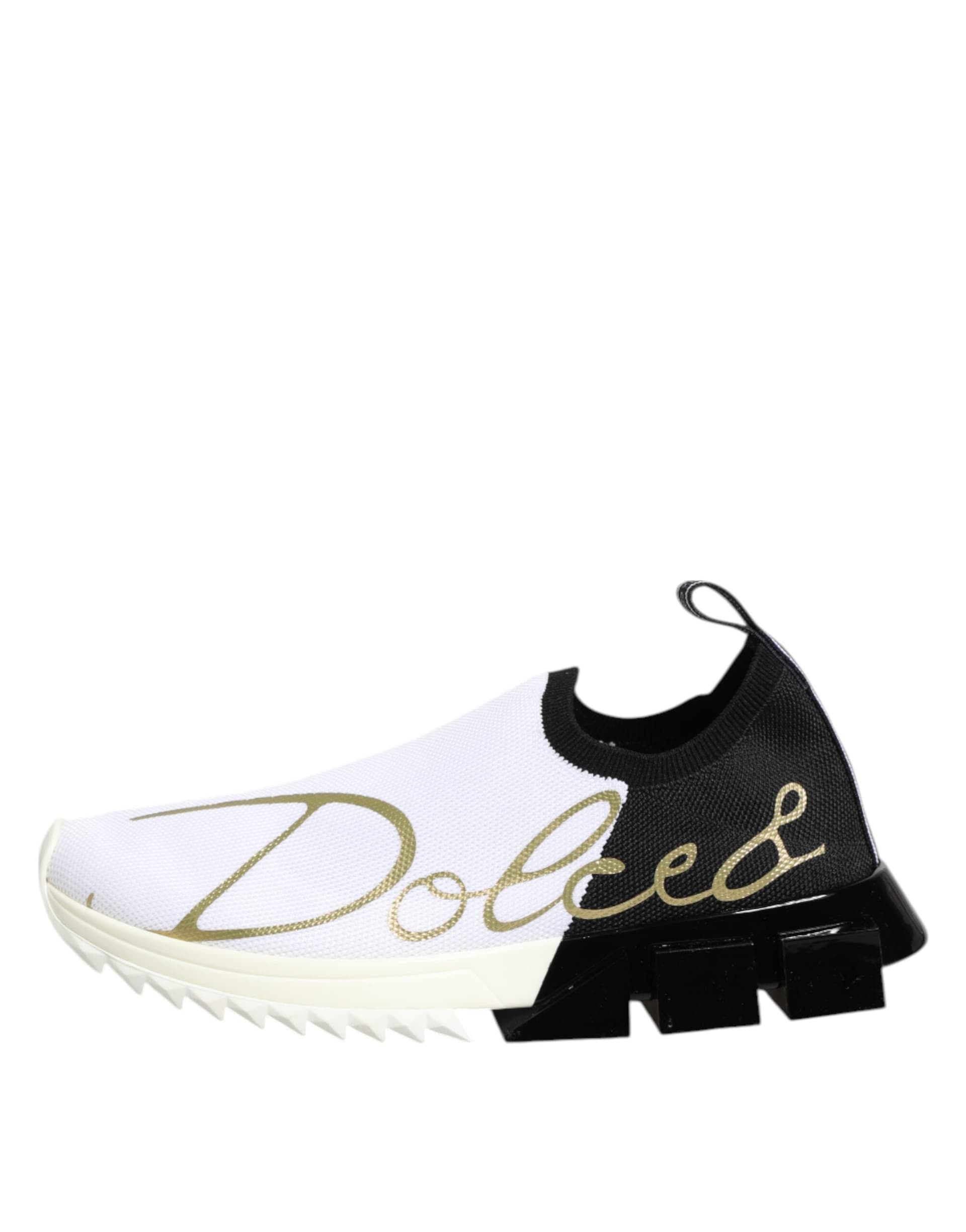 Dolce & Gabbana White Black Low Top Sorrento Sneakers Shoes - 5