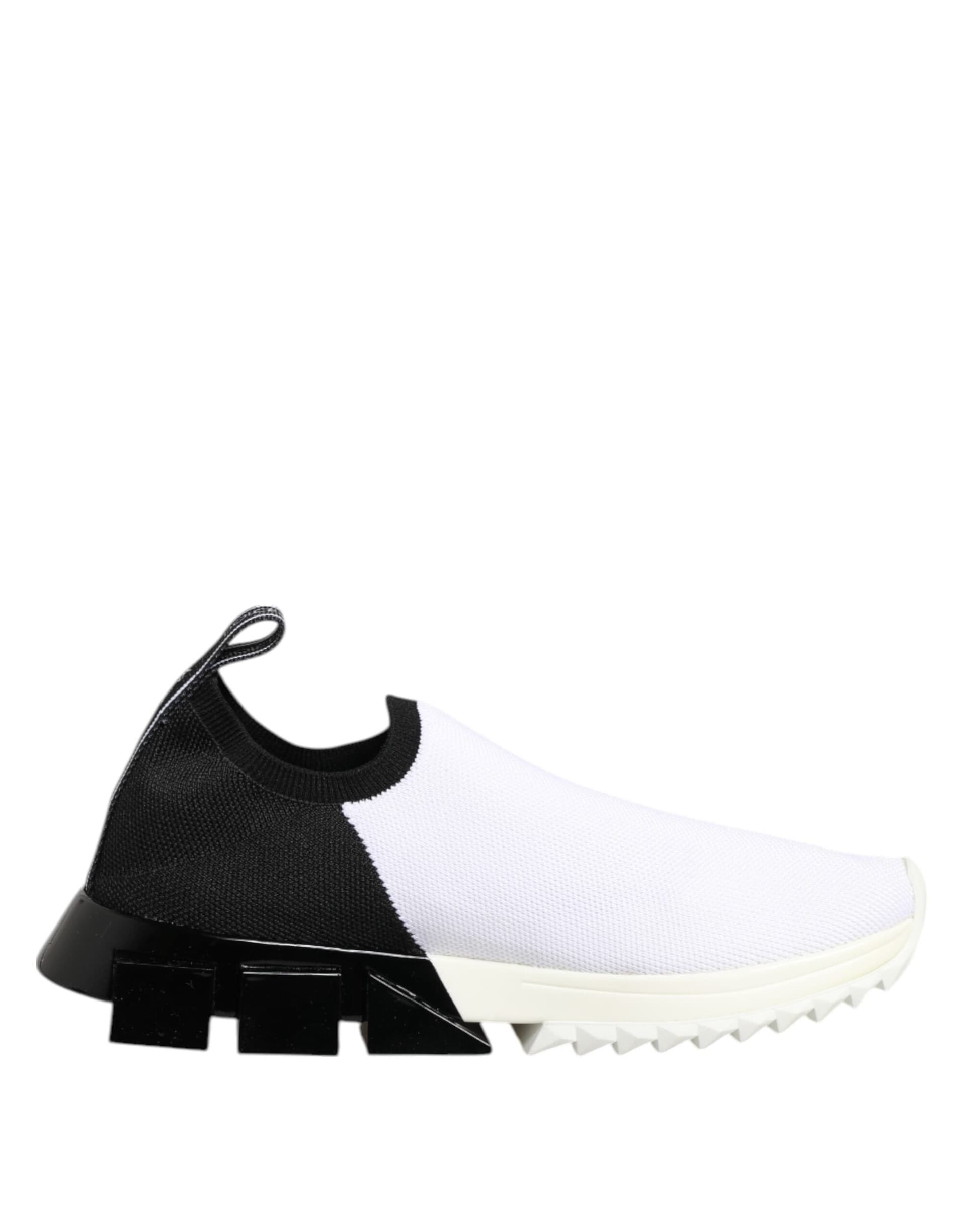 Dolce & Gabbana White Black Low Top Sorrento Sneakers Shoes - 6