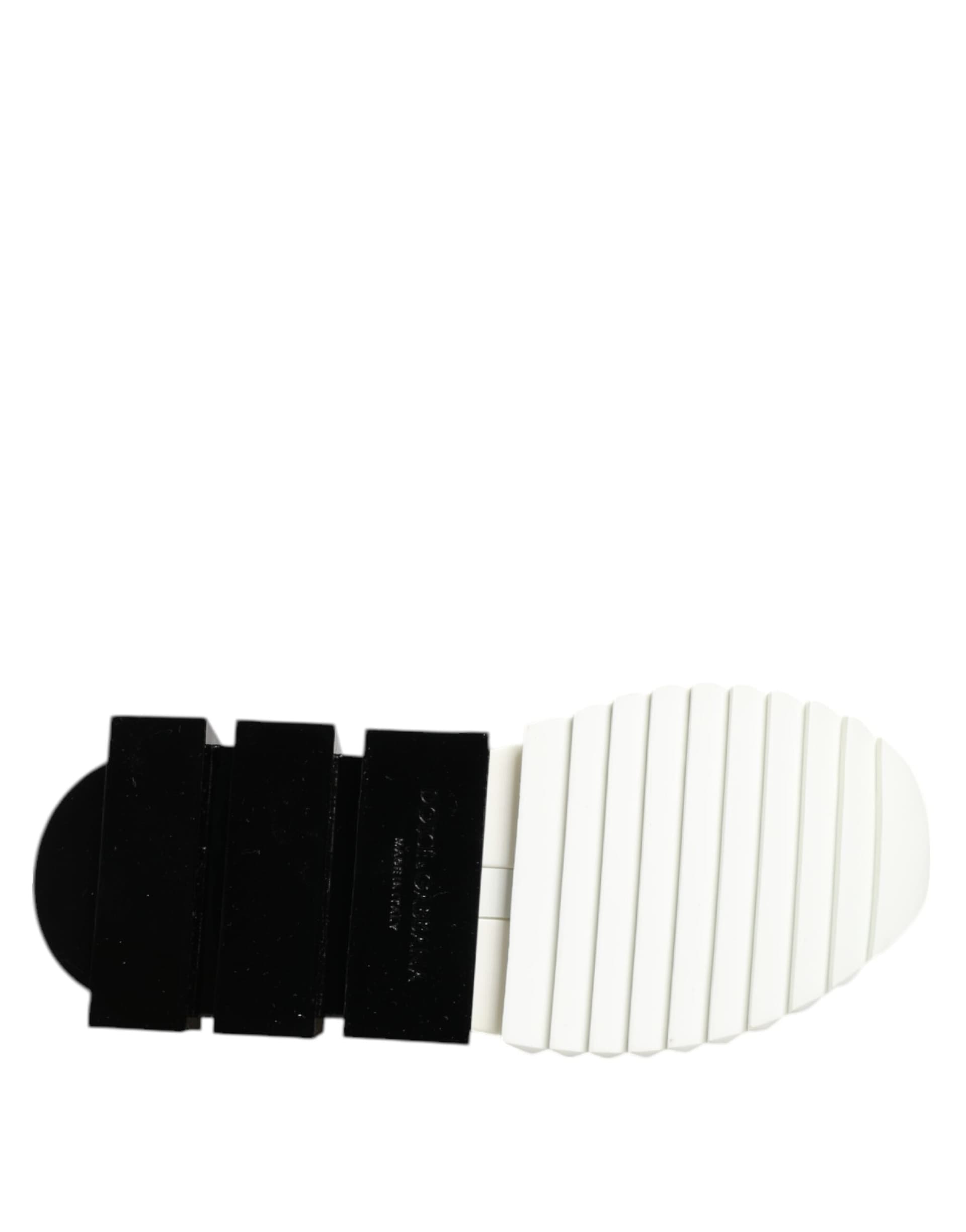 Dolce & Gabbana White Black Low Top Sorrento Sneakers Shoes - 8