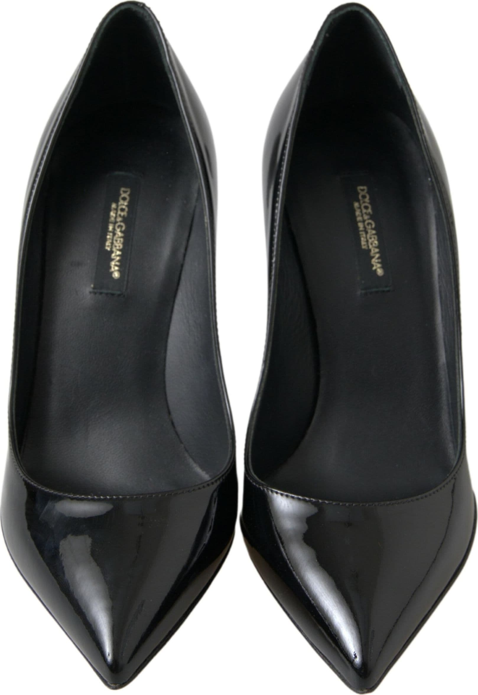 Dolce & Gabbana Black Patent Leather High Heels Pumps Shoes - 3