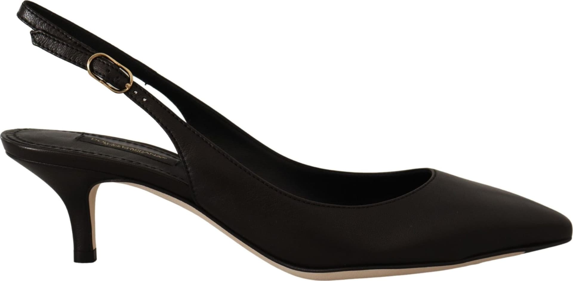Dolce & Gabbana Black Leather Slingbacks Heels Pumps Shoes - 2