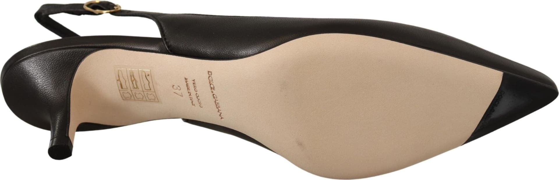 Dolce & Gabbana Black Leather Slingbacks Heels Pumps Shoes - 3