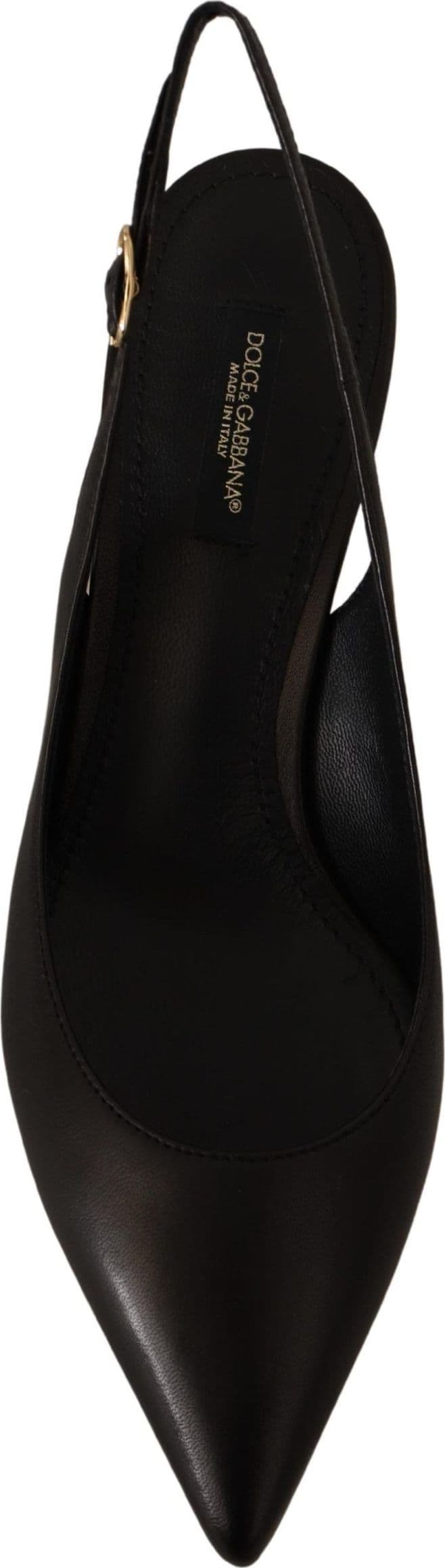 Dolce & Gabbana Black Leather Slingbacks Heels Pumps Shoes - 4