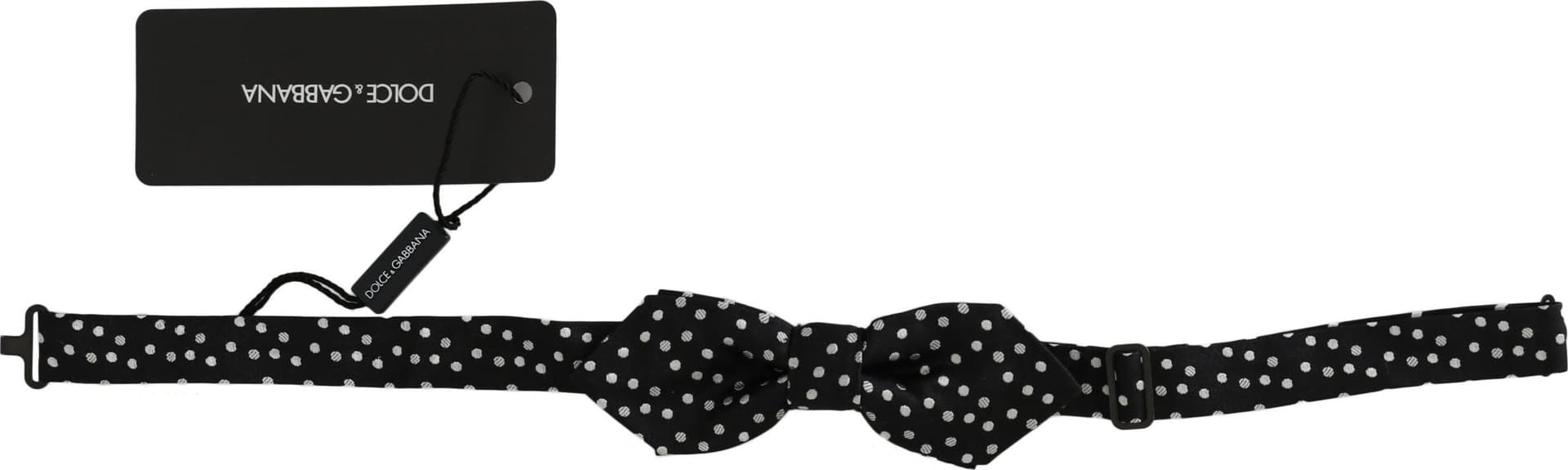 Dolce & Gabbana Black Polka Dots Silk Adjustable Neck Papillon Men Bow Tie - 2