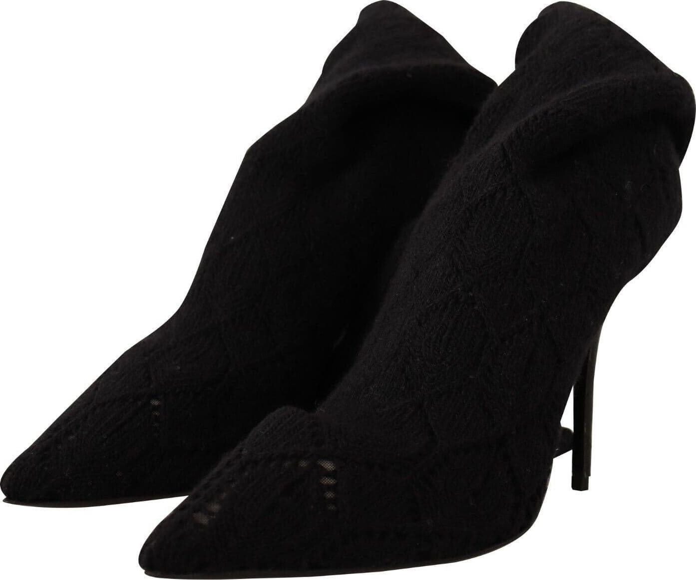 Dolce & Gabbana Black Stretch Socks Knee High Booties Shoes - 2