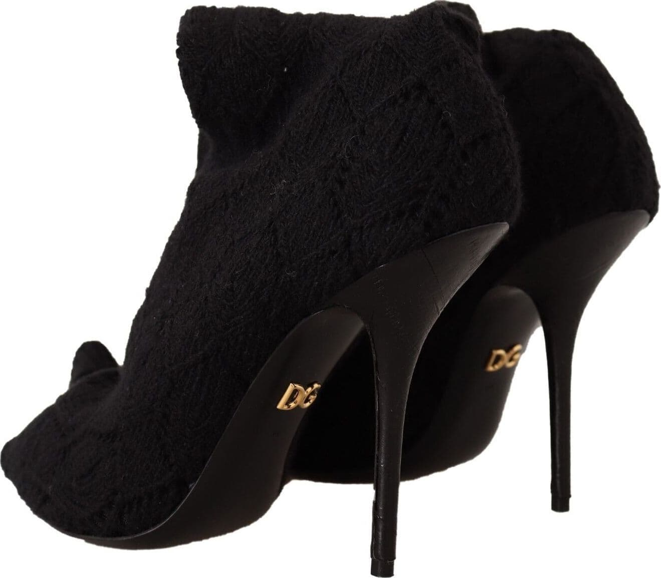 Dolce & Gabbana Black Stretch Socks Knee High Booties Shoes - 3
