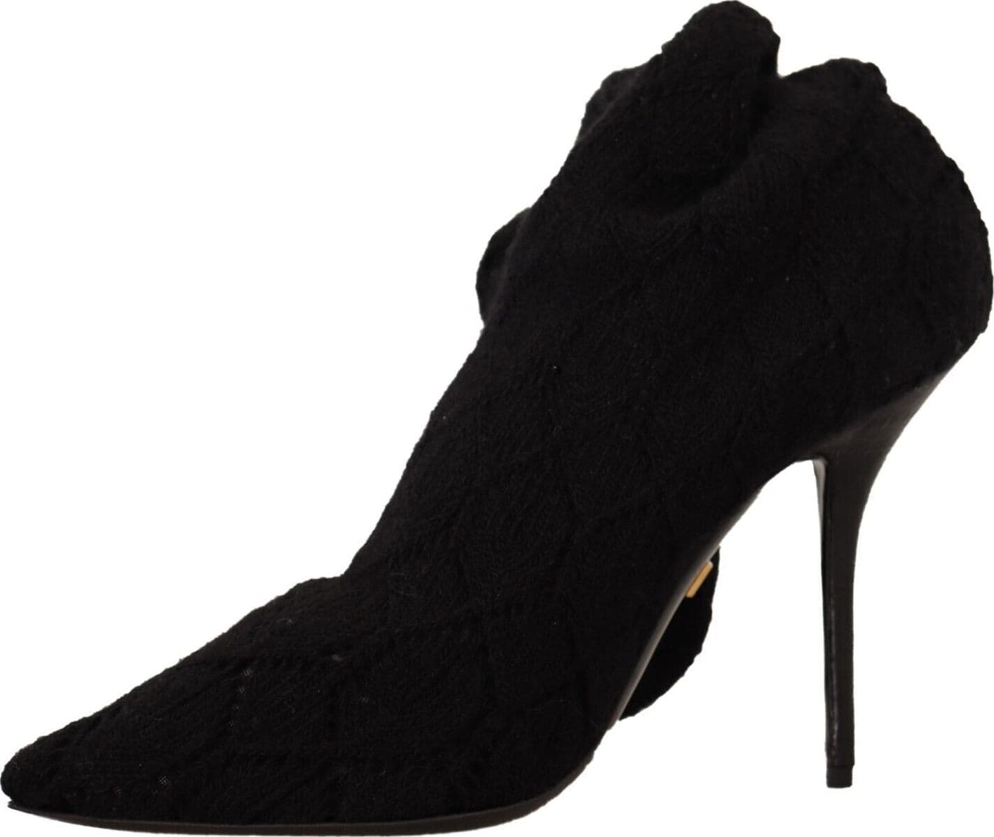 Dolce & Gabbana Black Stretch Socks Knee High Booties Shoes - 4