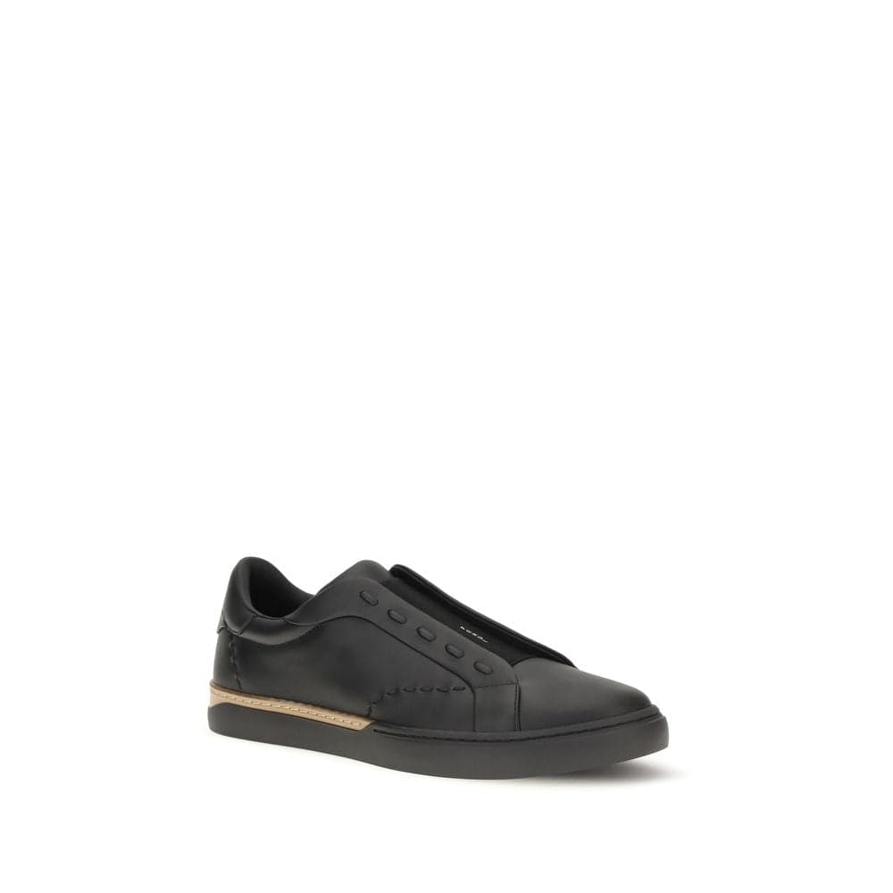 Fendi Black Calf Leather Bos Taurus Sneakers - 2