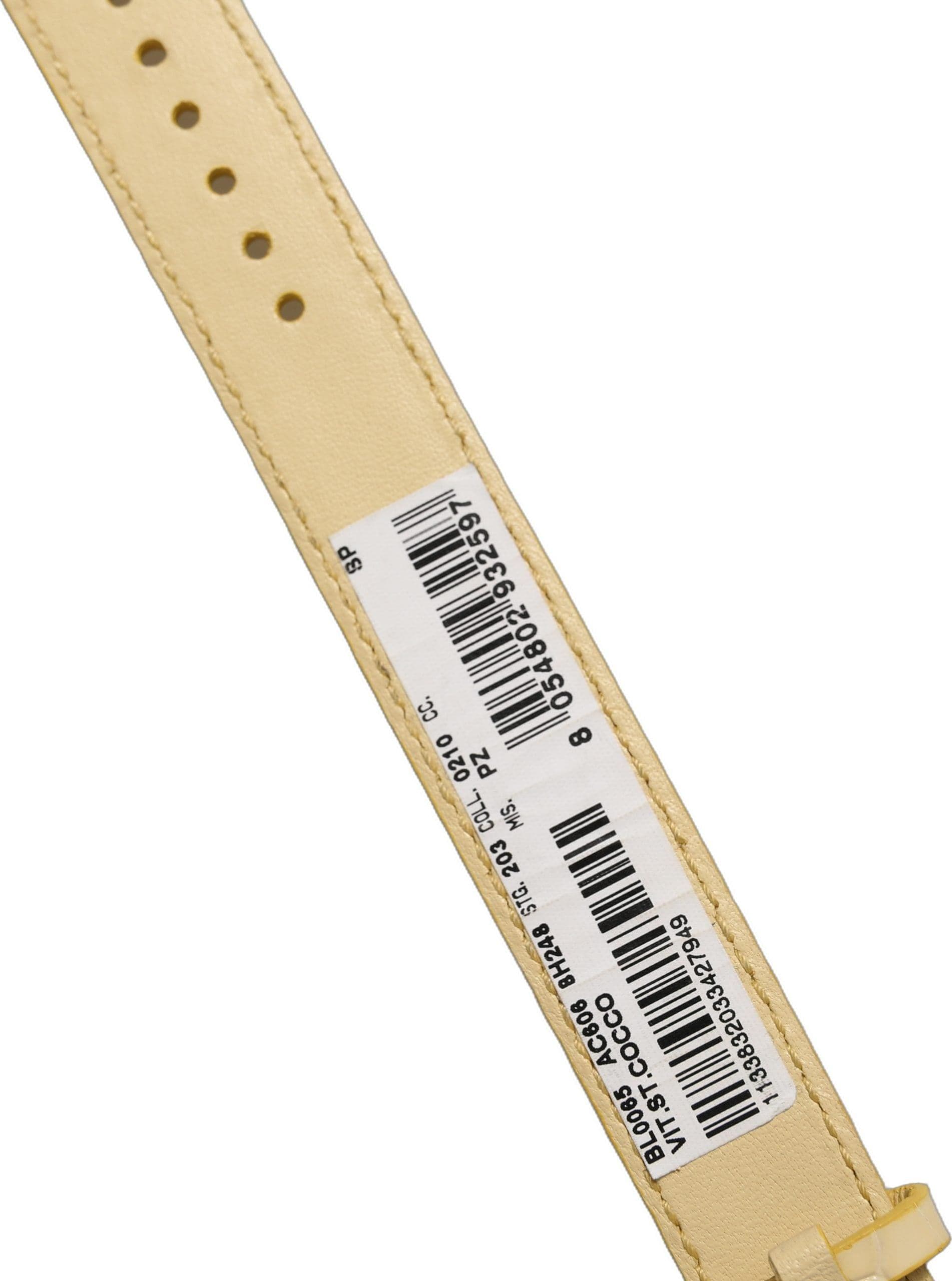Dolce & Gabbana Beige Embossed Leather Gold Buckle Belt Strap Bracelet - 5
