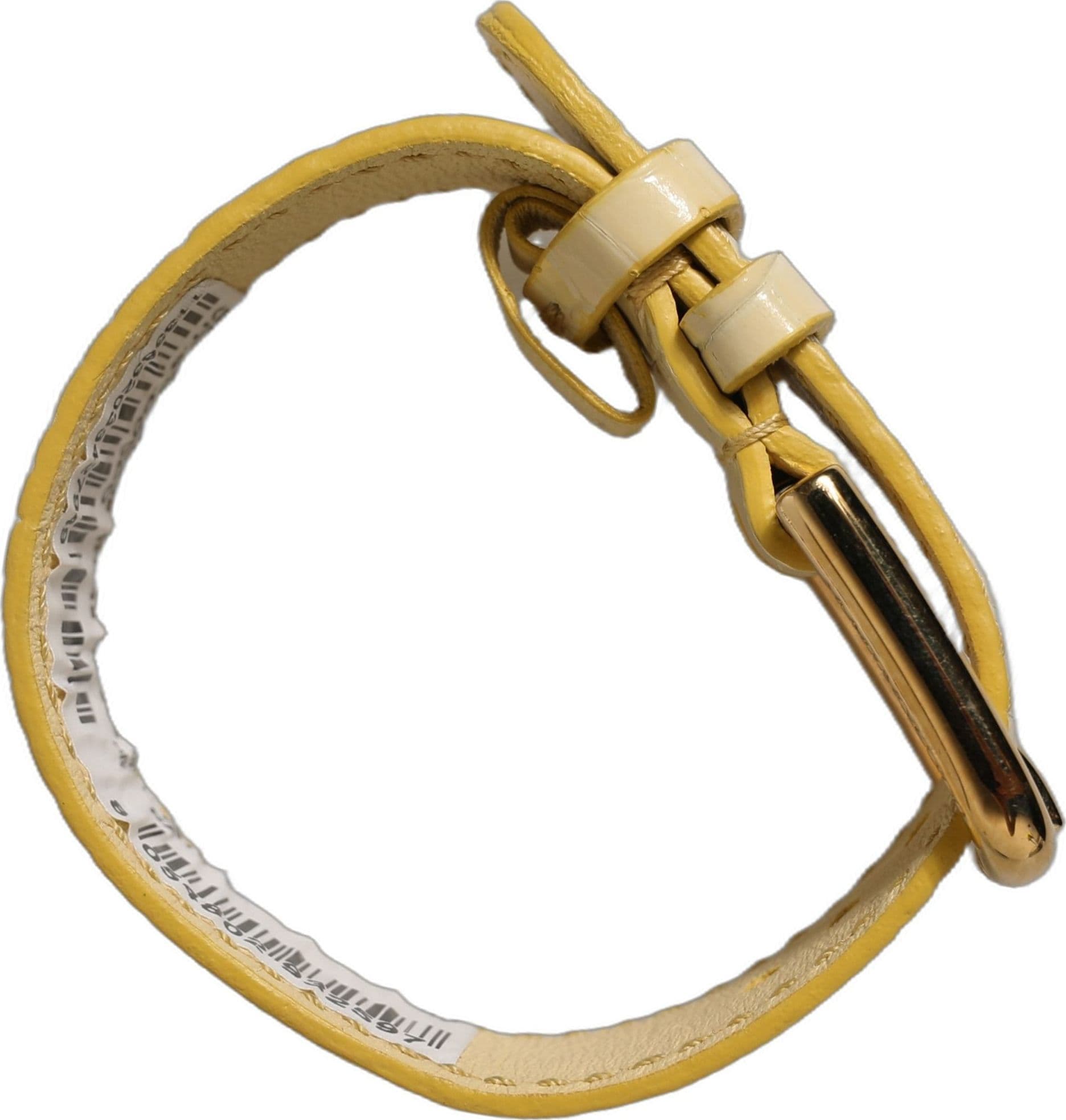 Dolce & Gabbana Beige Embossed Leather Gold Buckle Belt Strap Bracelet - 7