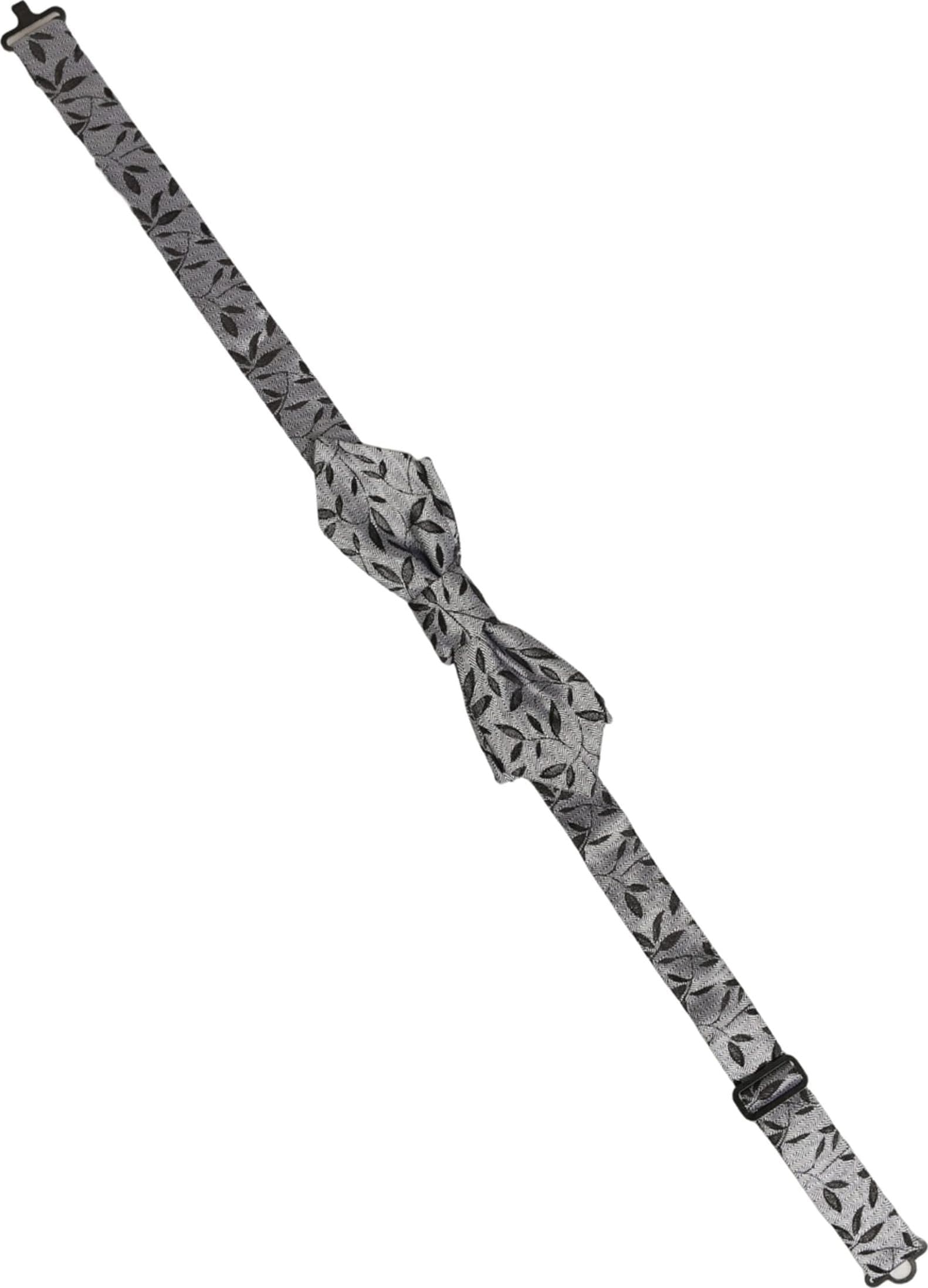 Dolce & Gabbana Men Gray Abstract Silk Adjustable Neck Papillon Bow Tie - 2