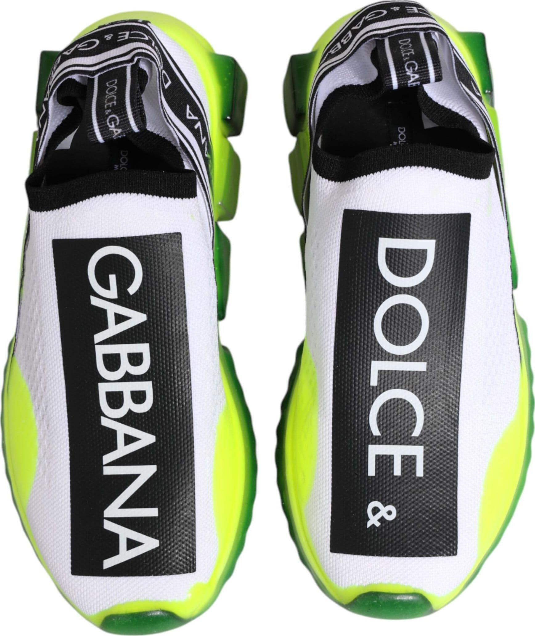 Dolce & Gabbana Black White Slip On Sorrento Sneakers Shoes - 2