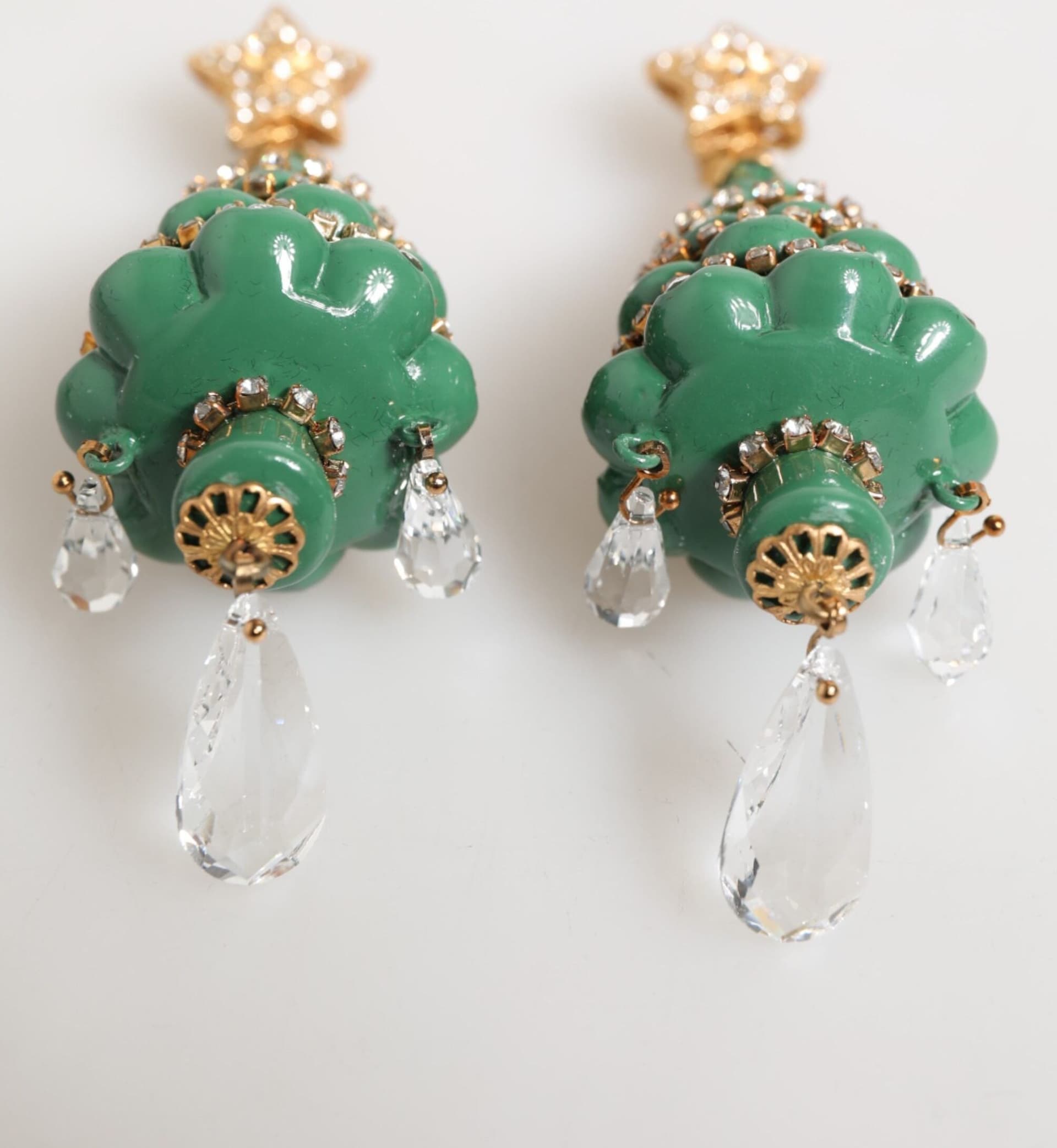 Dolce & Gabbana Gold Brass Multicolour Christmas Tree Earrings - 3