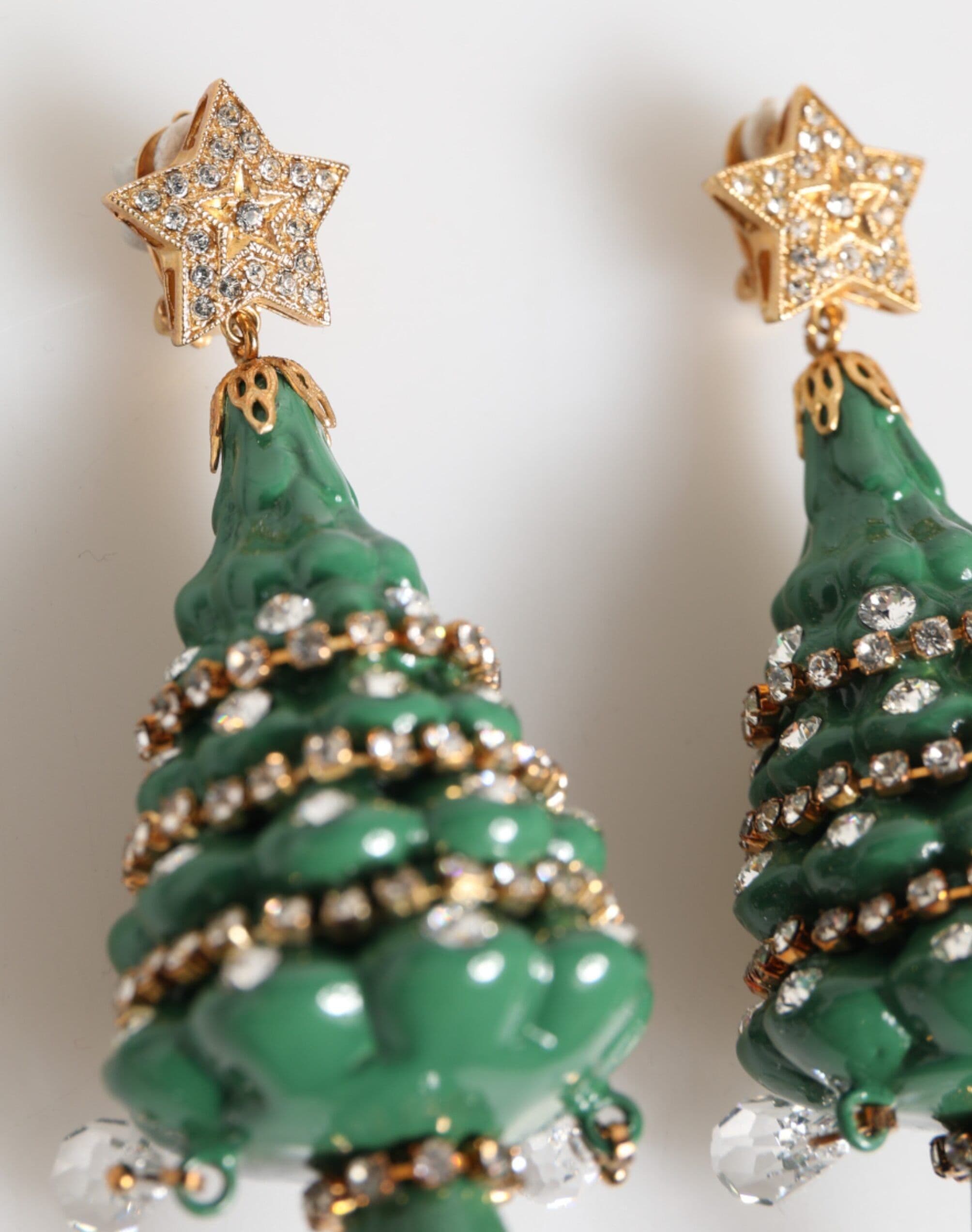 Dolce & Gabbana Gold Brass Multicolour Christmas Tree Earrings - 4