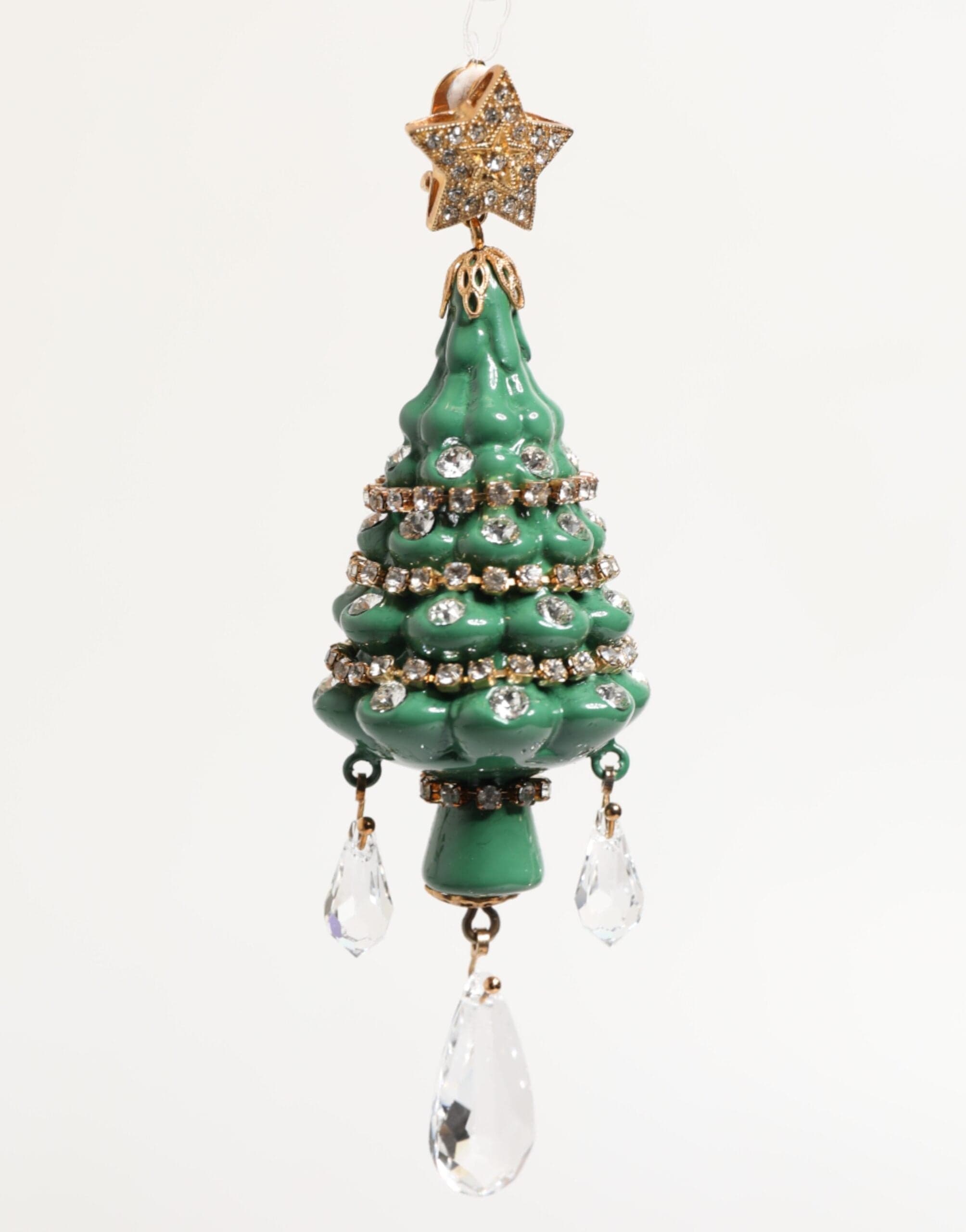 Dolce & Gabbana Gold Brass Multicolour Christmas Tree Earrings - 5