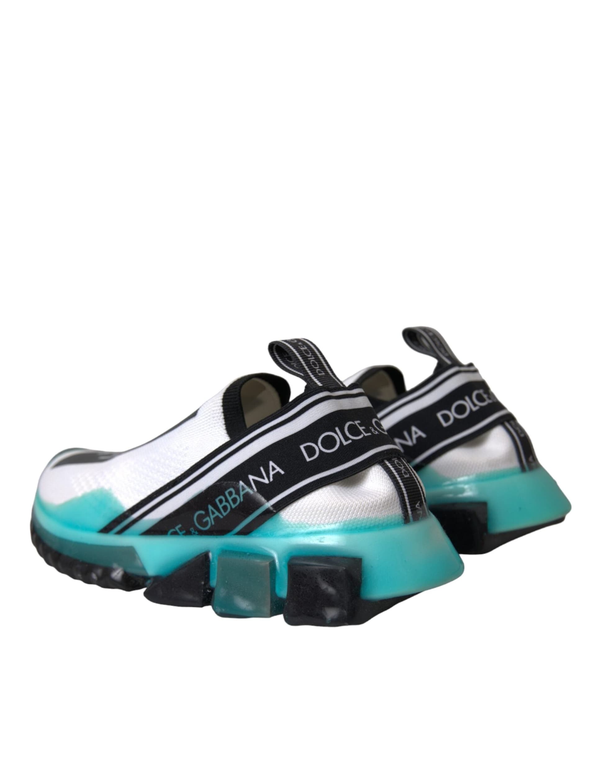 Dolce & Gabbana Black White Blue Slip On Sorrento Sneakers Shoes - 3