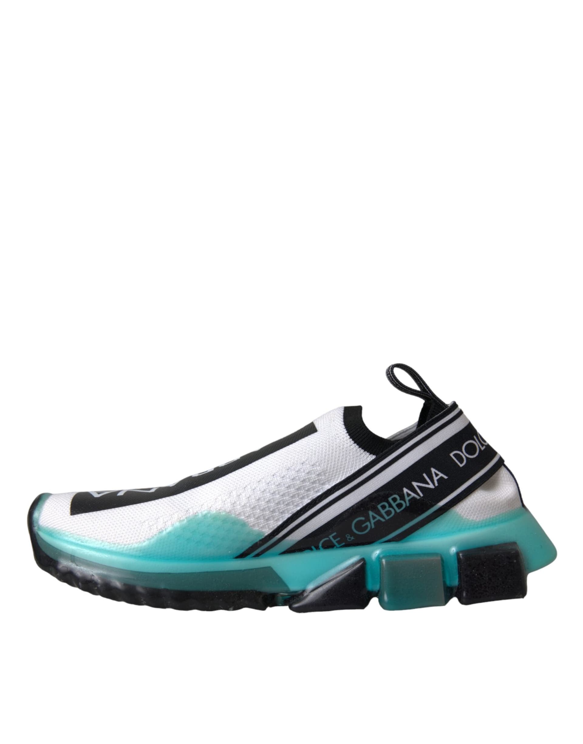 Dolce & Gabbana Black White Blue Slip On Sorrento Sneakers Shoes - 4