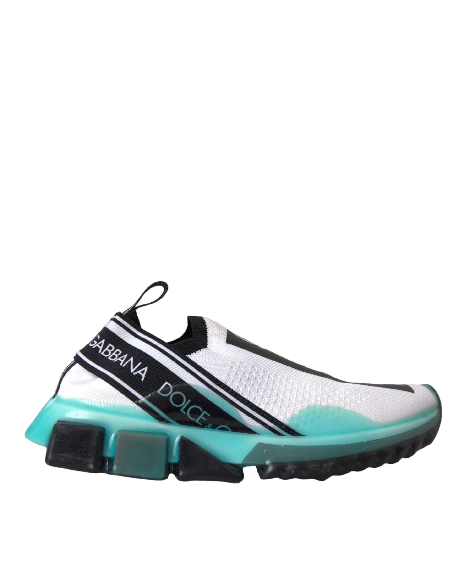 Dolce & Gabbana Black White Blue Slip On Sorrento Sneakers Shoes - 5