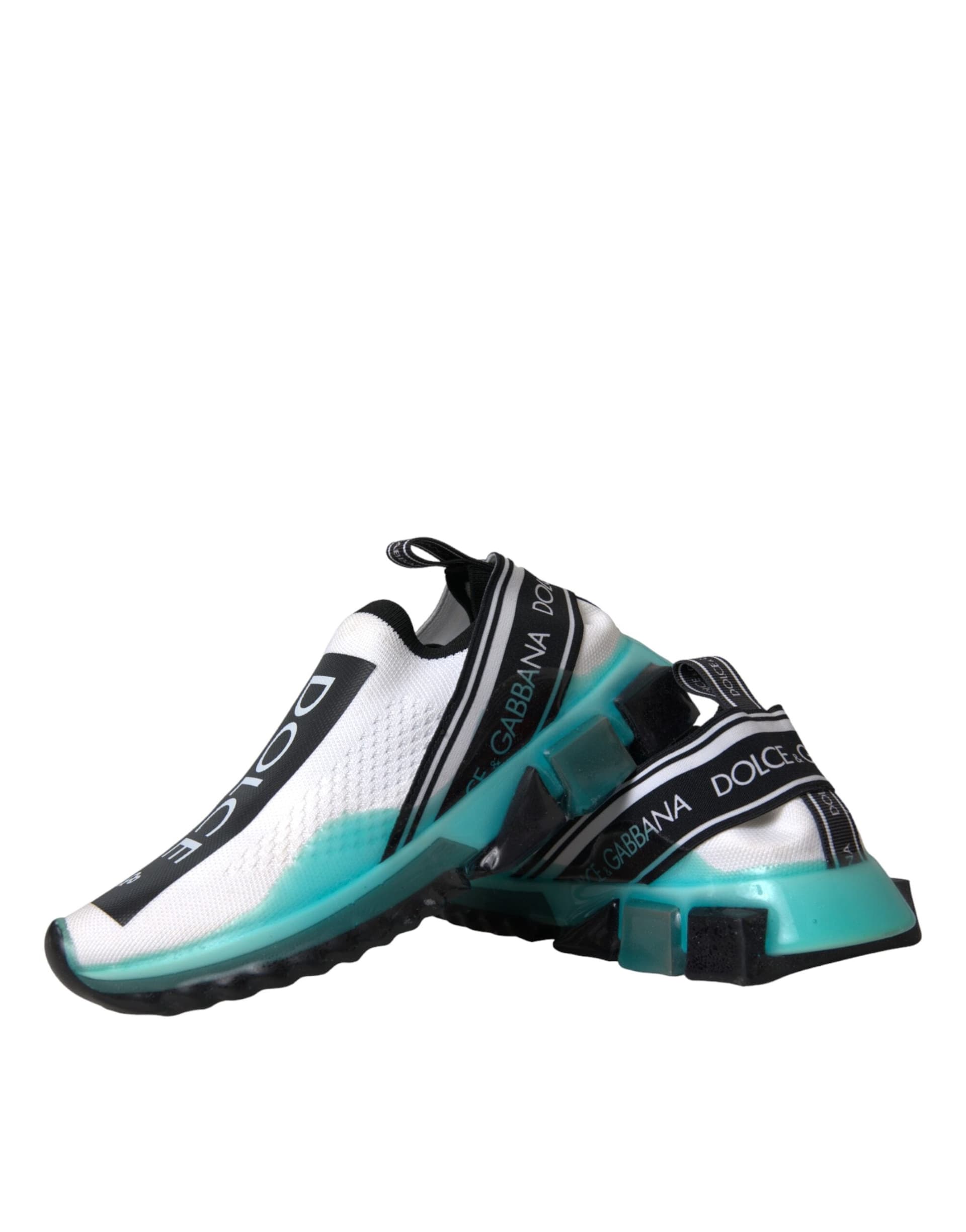 Dolce & Gabbana Black White Blue Slip On Sorrento Sneakers Shoes - 7