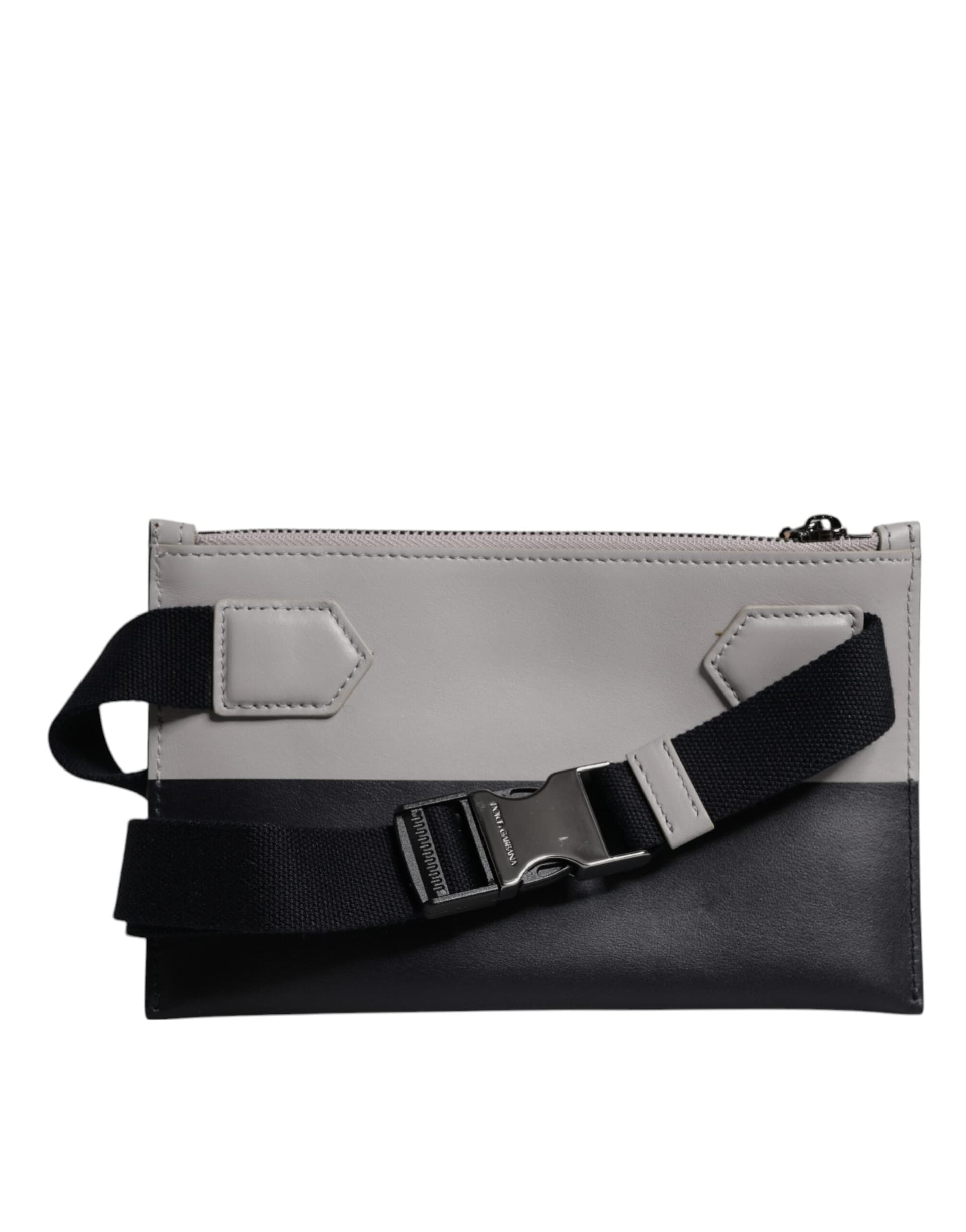 Dolce & Gabbana Black White Leather Logo Embossed Crossbody Bag - 5