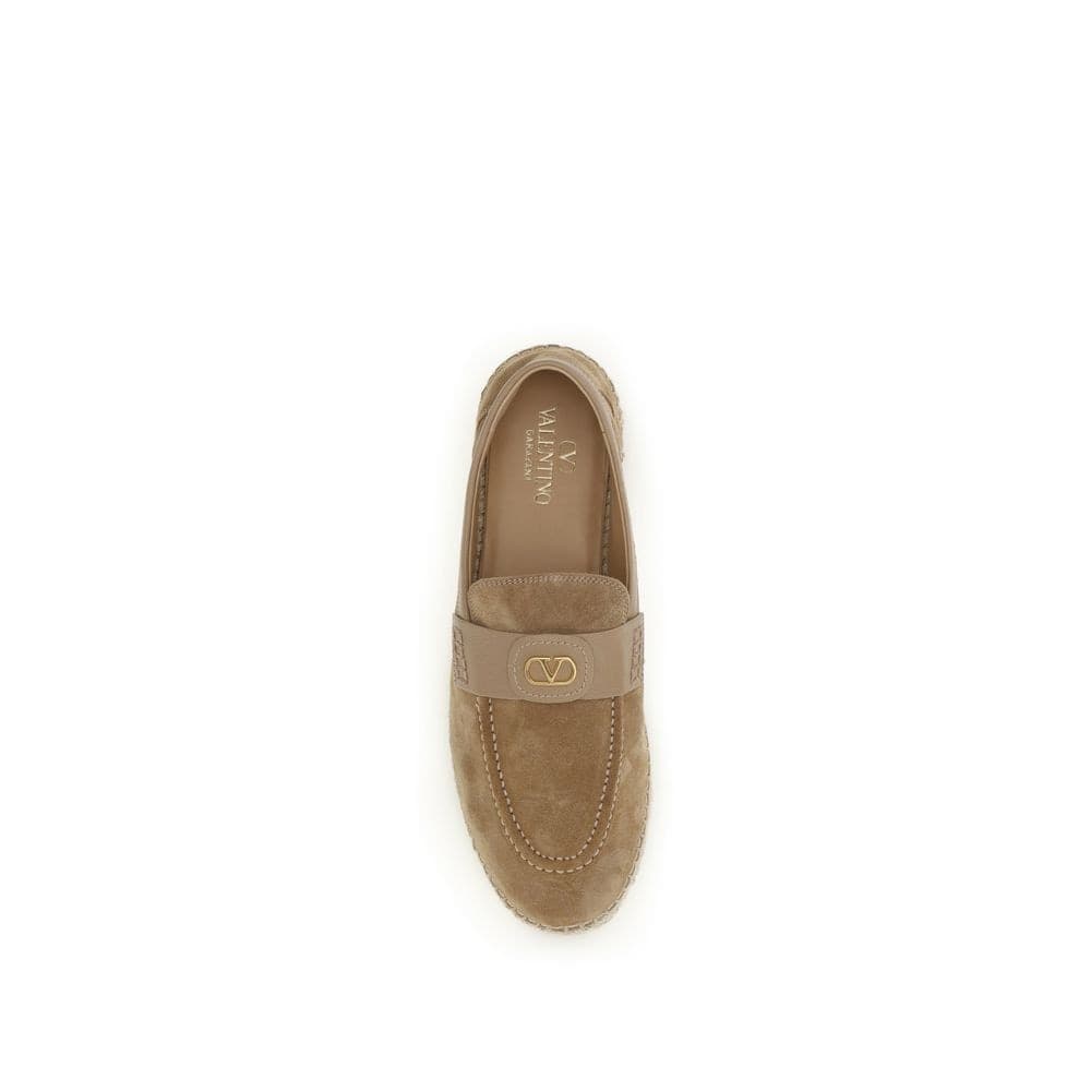 Valentino Garavani Beige Calf Leather Bos Taurus Espadrilles - 4
