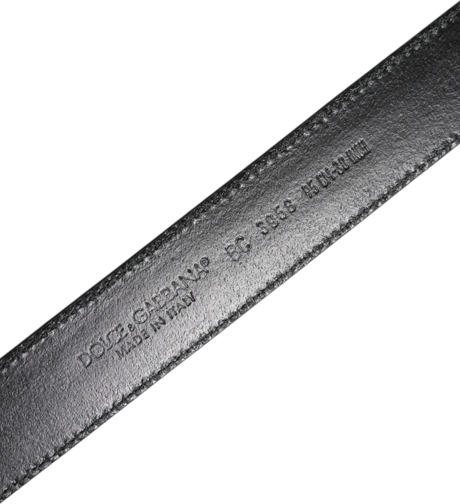Dolce & Gabbana Black Brown Leather Classic Metal Buckle Belt - 4