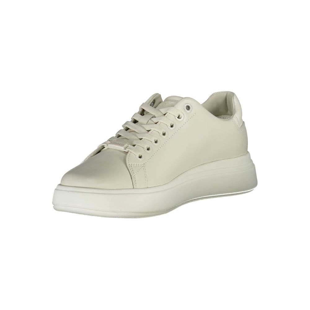 Calvin Klein Beige Leather Women Sneaker - 2