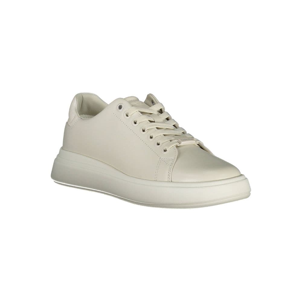 Calvin Klein Beige Leather Women Sneaker - 3