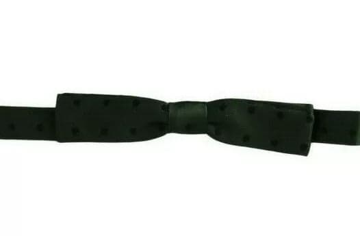 Dolce & Gabbana Green Dotted Silk Adjustable Neck Bow Tie - 2