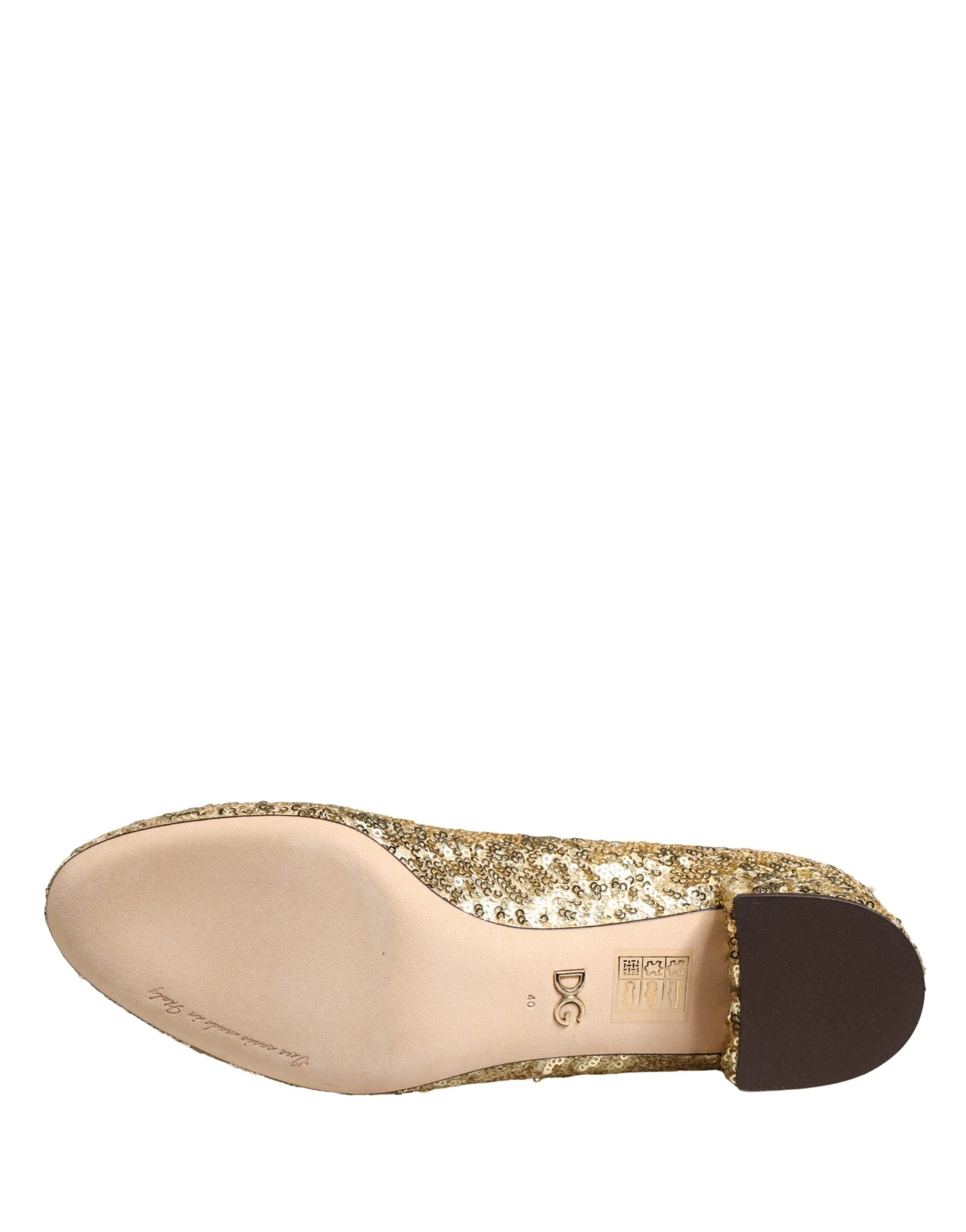 Dolce & Gabbana Gold Sequined Short Boots Stretch Shoes - 8