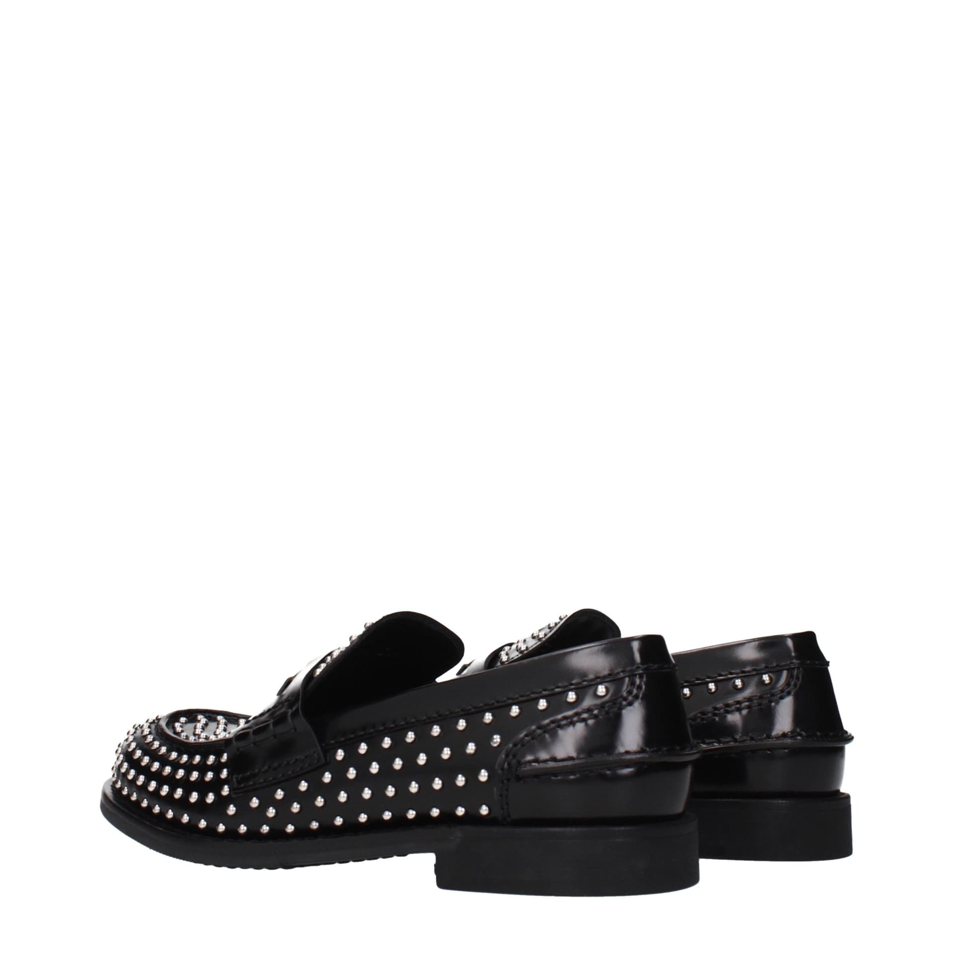 Miu Miu Black Leather Slip-On Loafers - 4