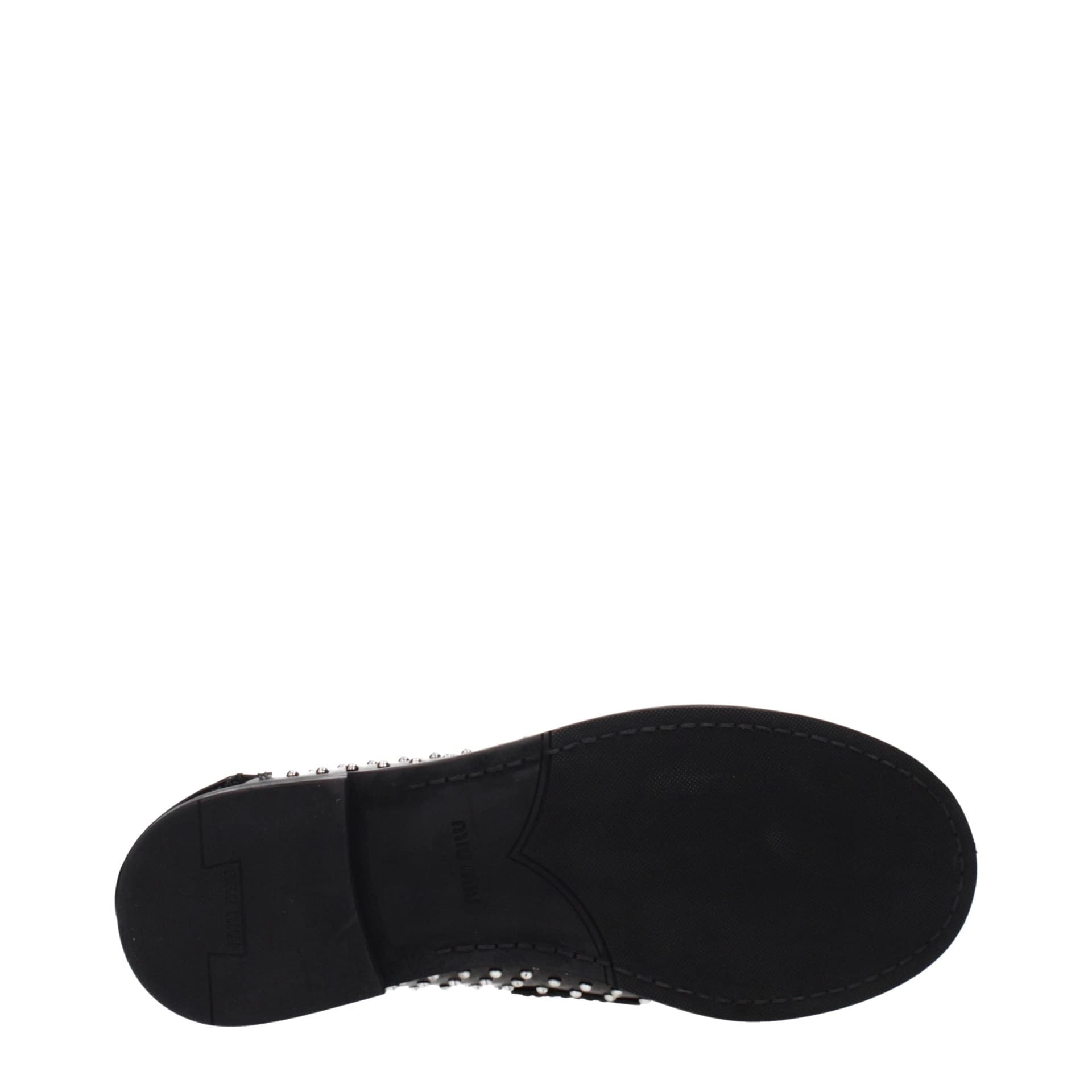 Miu Miu Black Leather Slip-On Loafers - 5