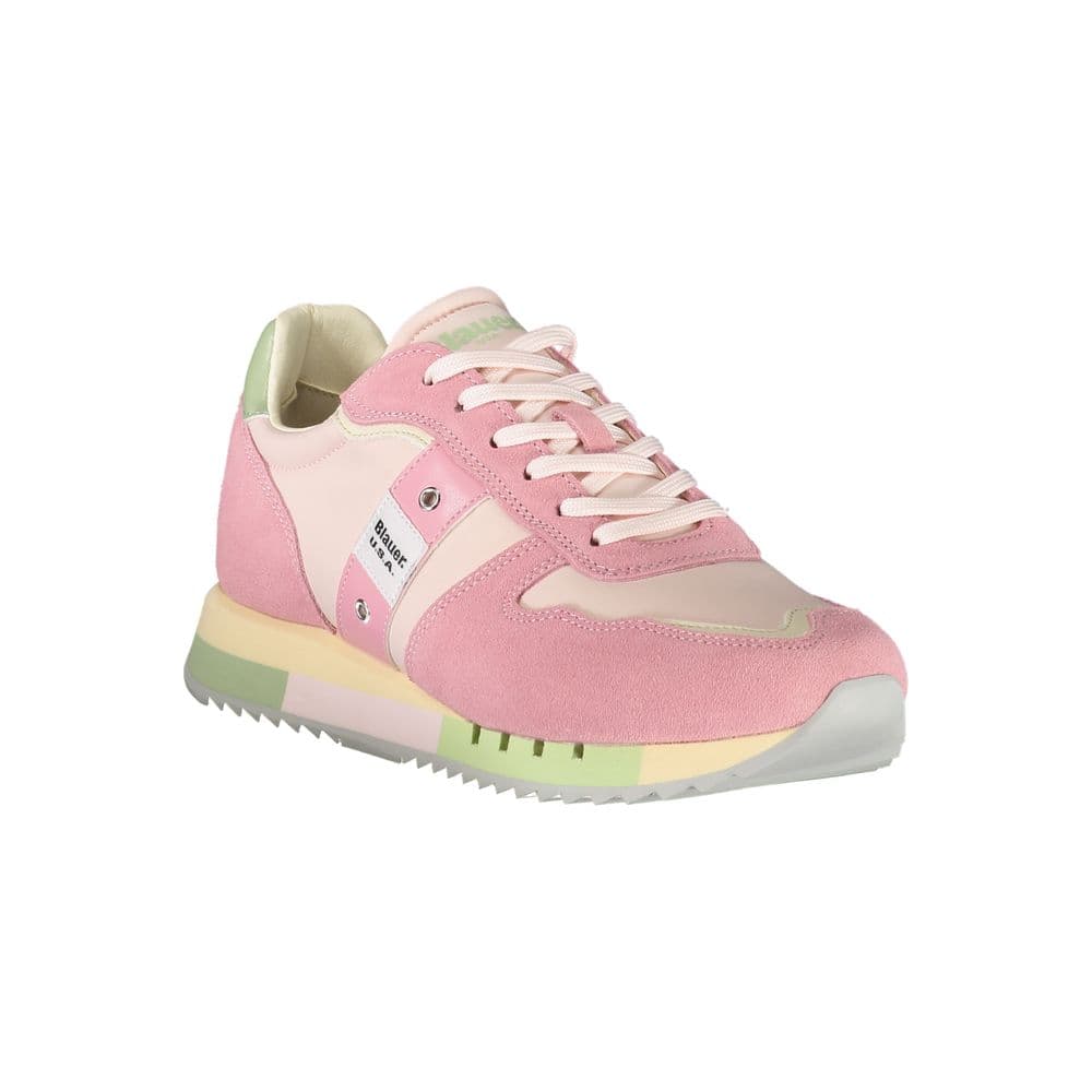 Blauer Rosa Polyurethane Women Sneaker - 2