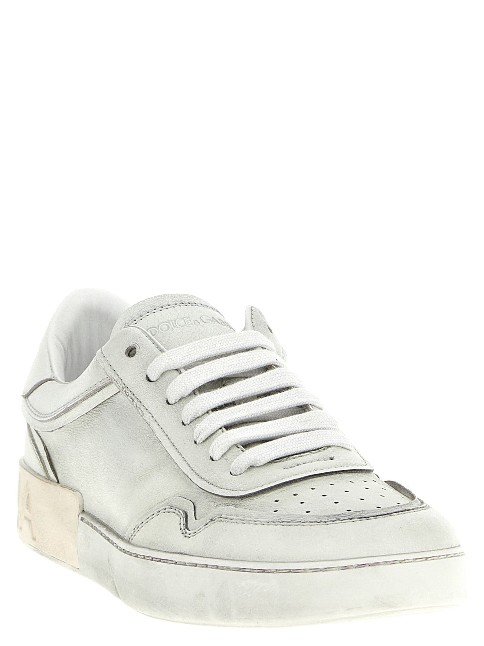Dolce & Gabbana White Lamb Leather Low Top Sneakers - 3