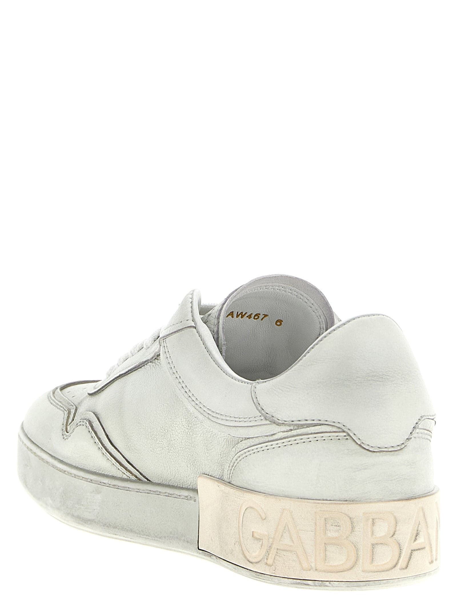 Dolce & Gabbana White Lamb Leather Low Top Sneakers - 4