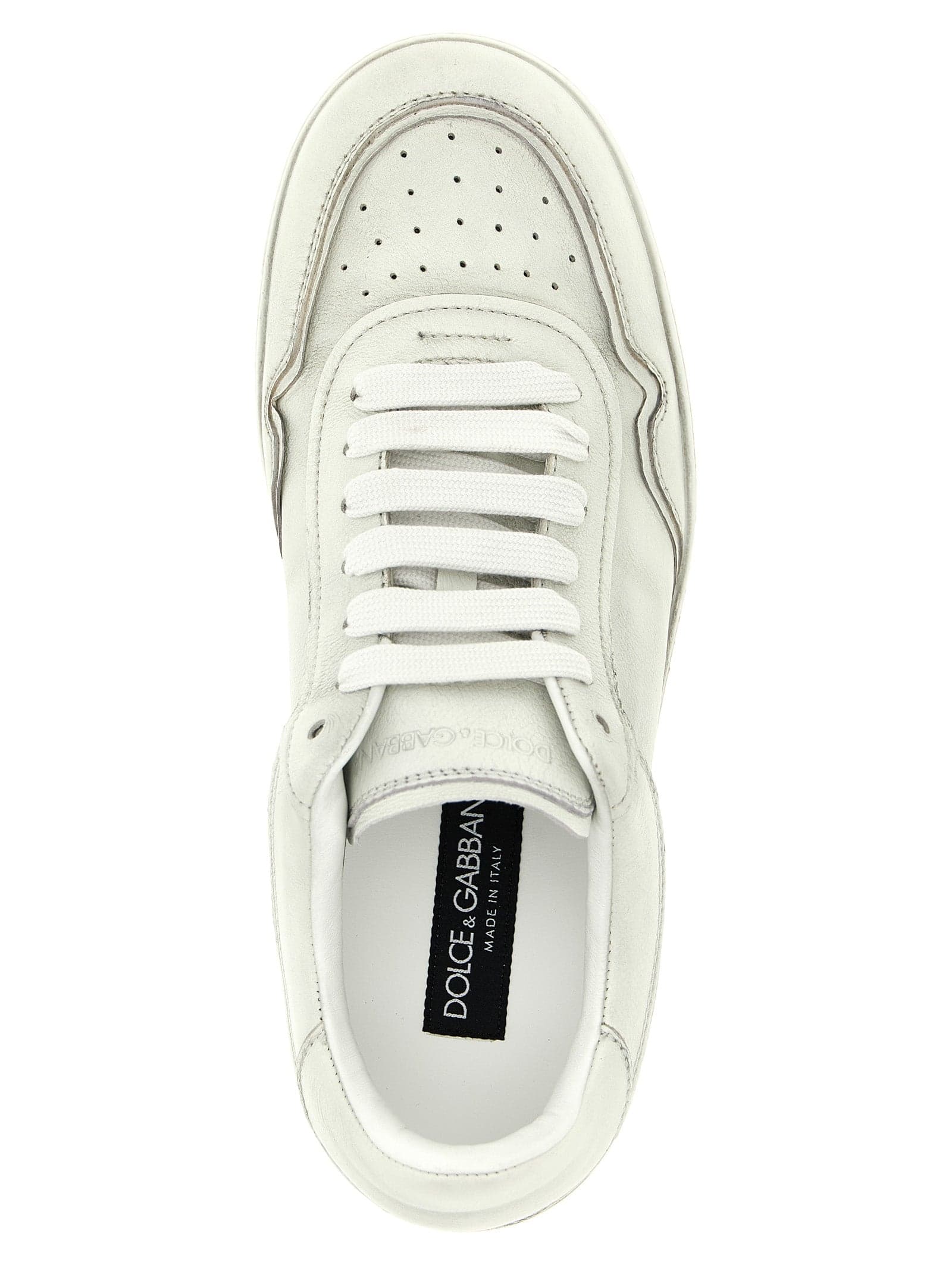 Dolce & Gabbana White Lamb Leather Low Top Sneakers - 5