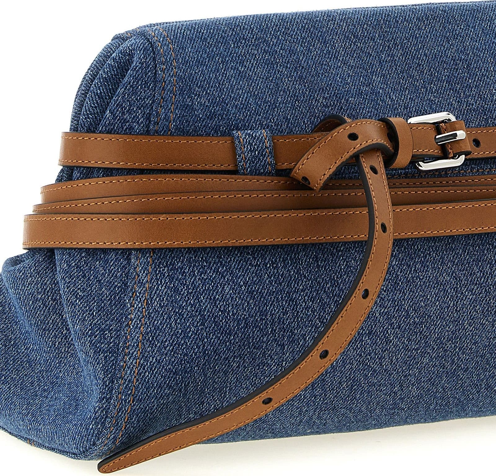 Moschino Blue Cotton Clutch Bag - 3