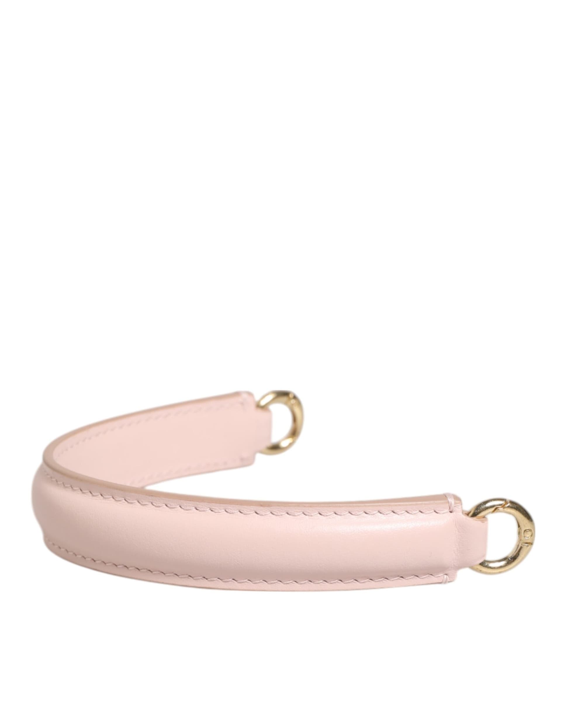 Dolce & Gabbana Strap Pink Leather Gold Tone Big Bag Handle Shoulder Strap - 3