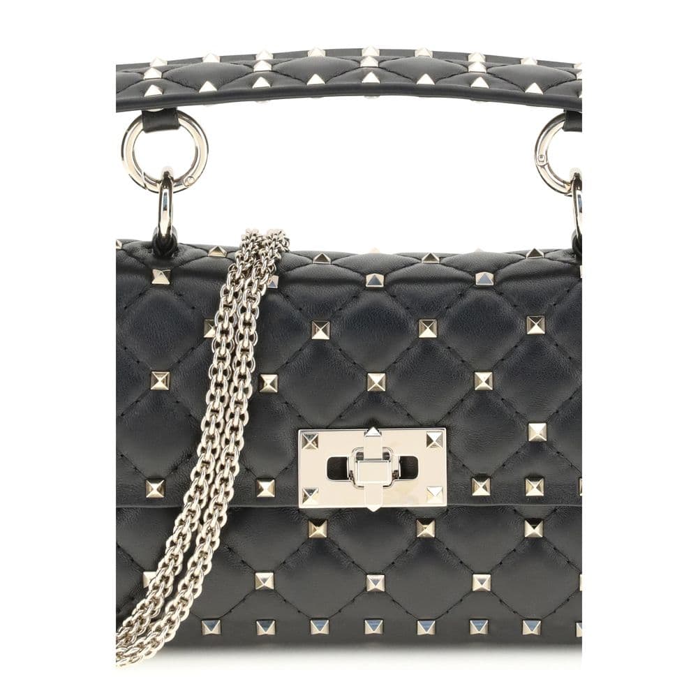 Valentino Garavani Black Calf Leather Bos Taurus Handbag - 4