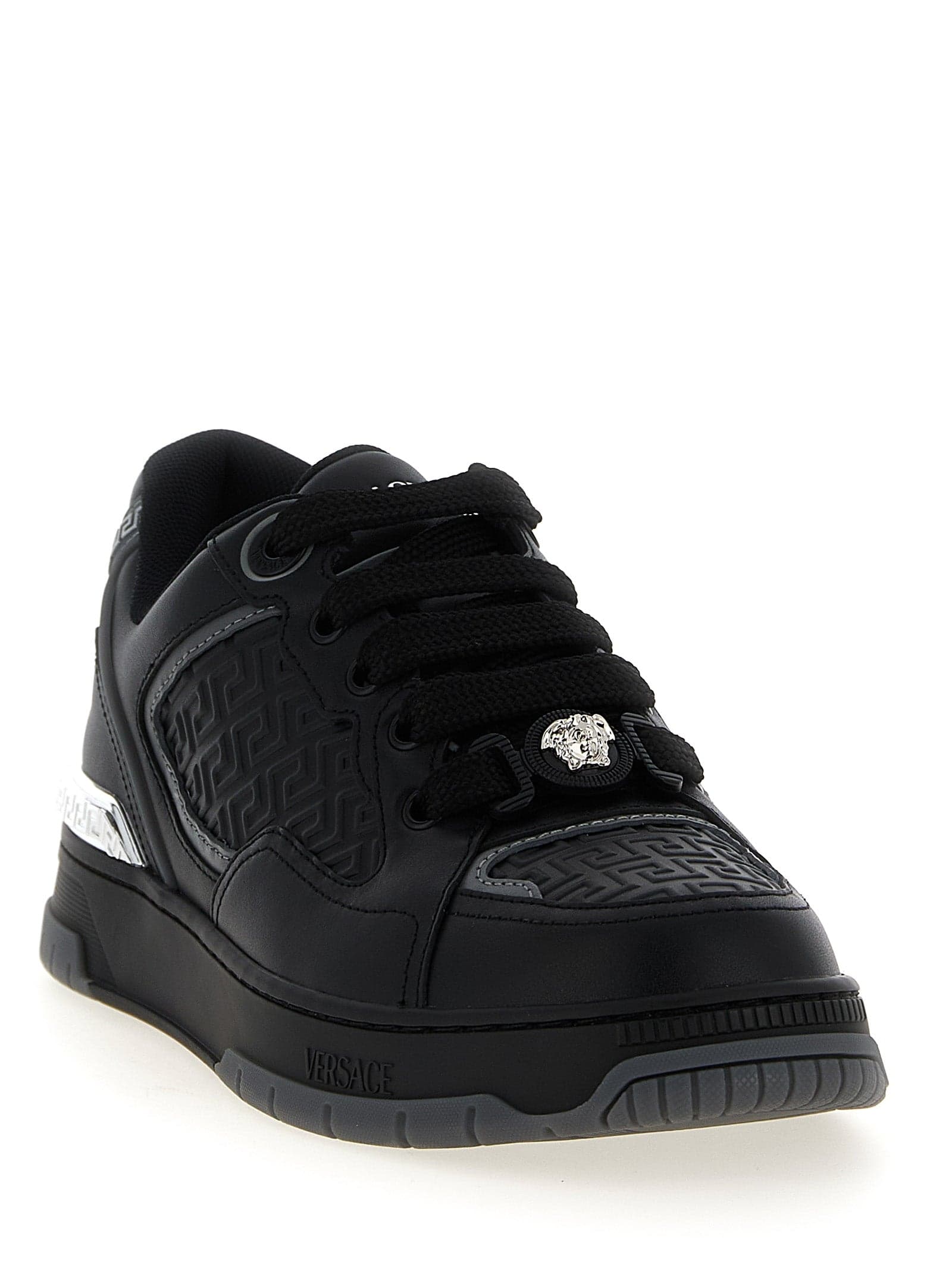 Versace Black Calfskin Athletic Sneakers - 2