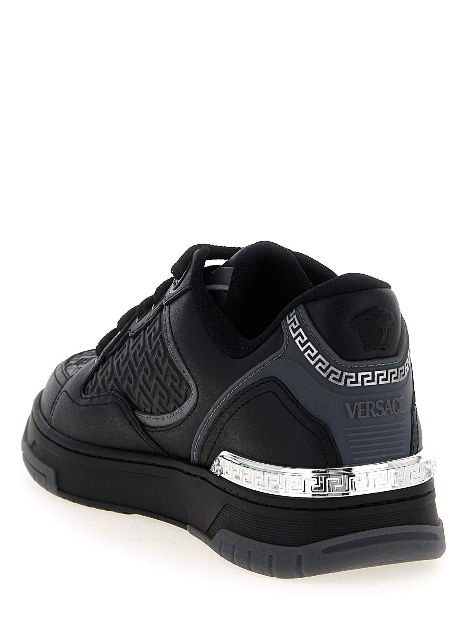 Versace Black Calfskin Athletic Sneakers - 3