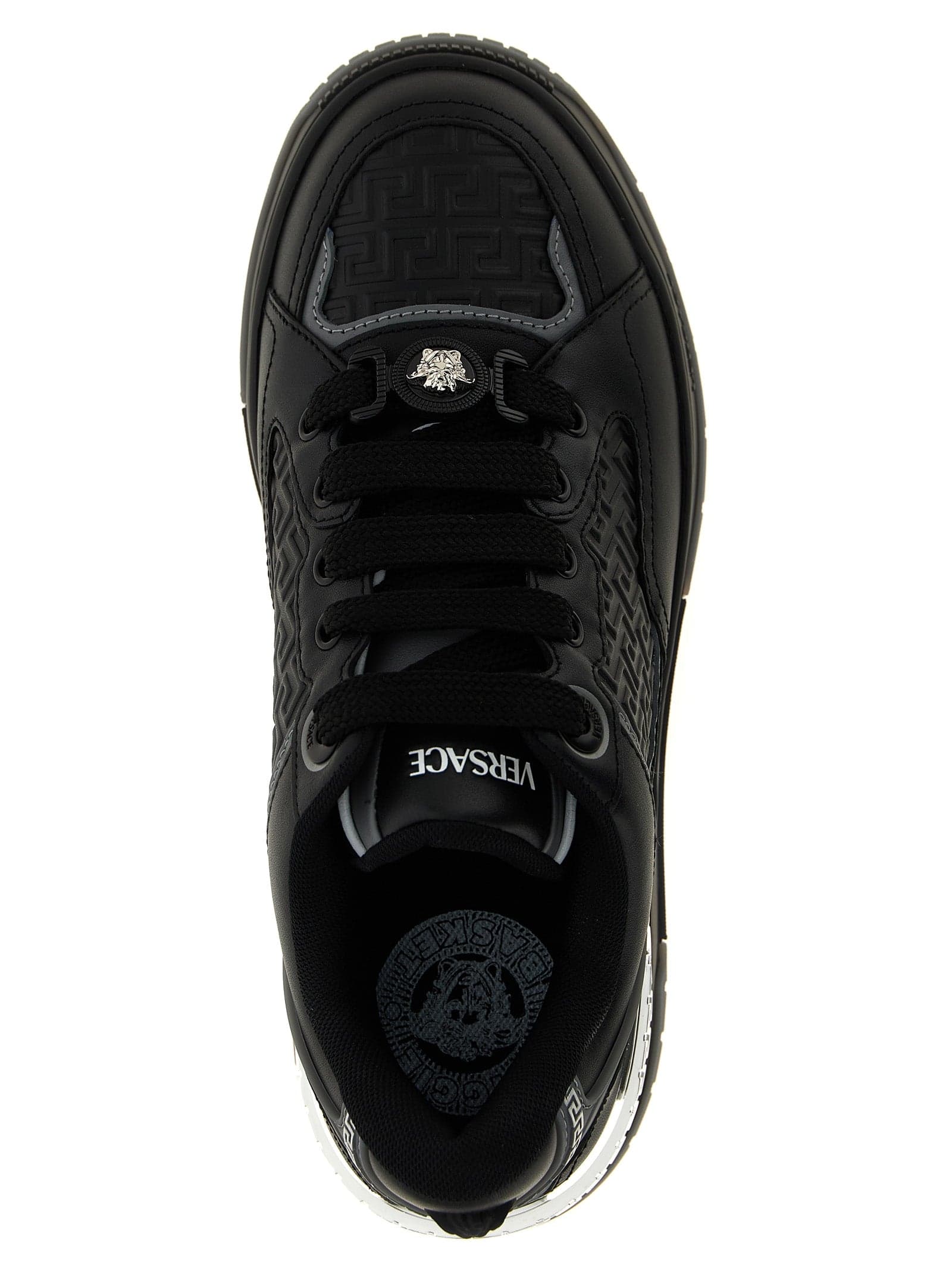 Versace Black Calfskin Athletic Sneakers - 4