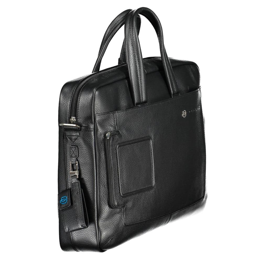 Piquadro Nero Leather Men Briefcase - 3